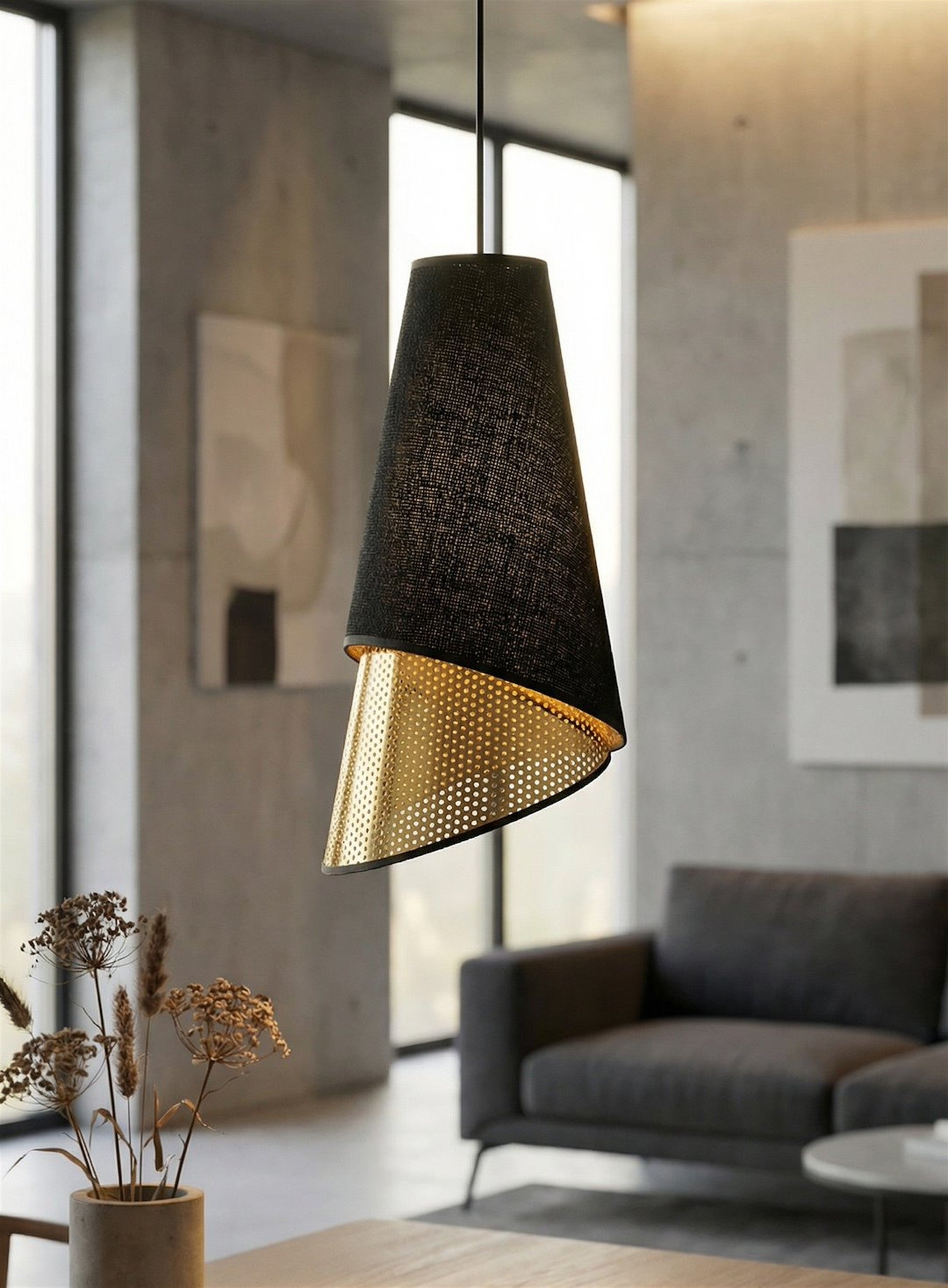 Lampa wisząca Moda x1 czerń/złoto