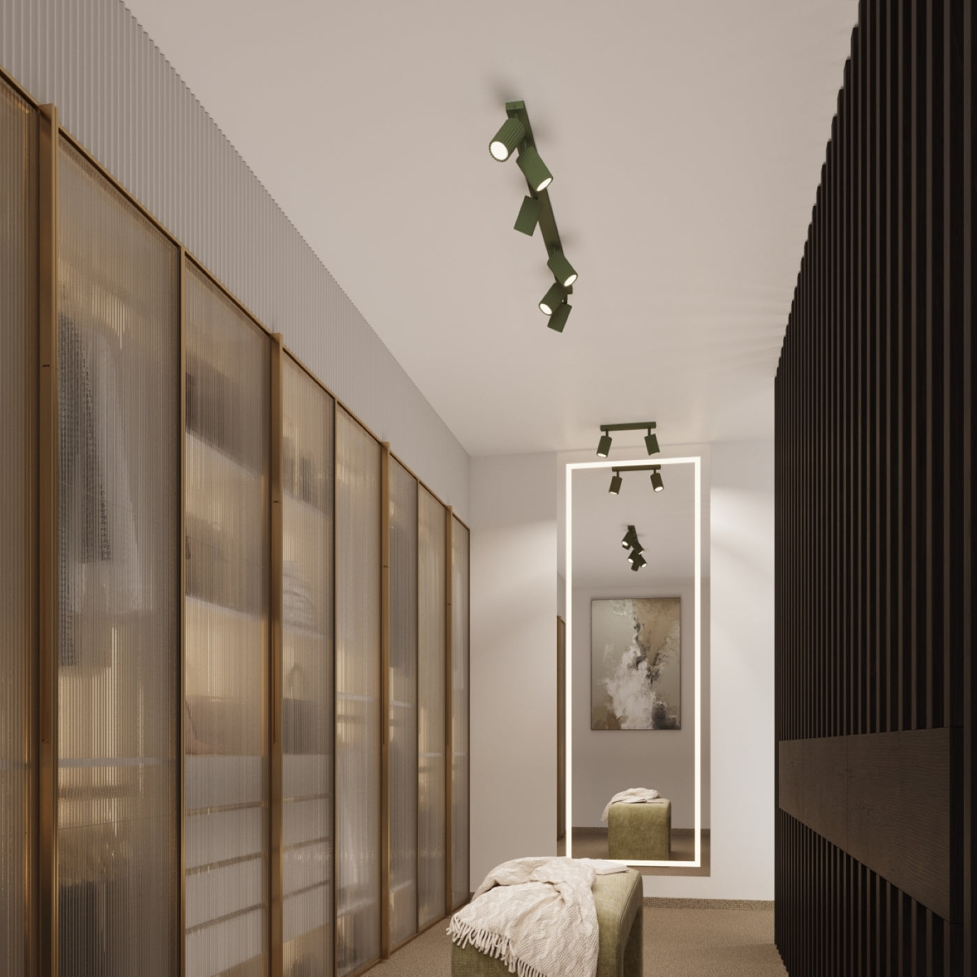 Plafon Karbon 2 zielony oliwkowy