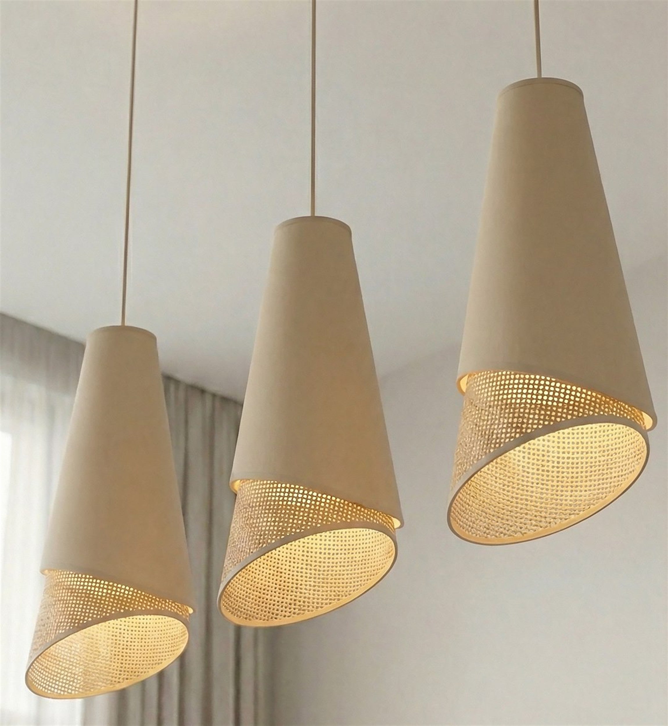 Lampa wisząca Moda x3 rattan