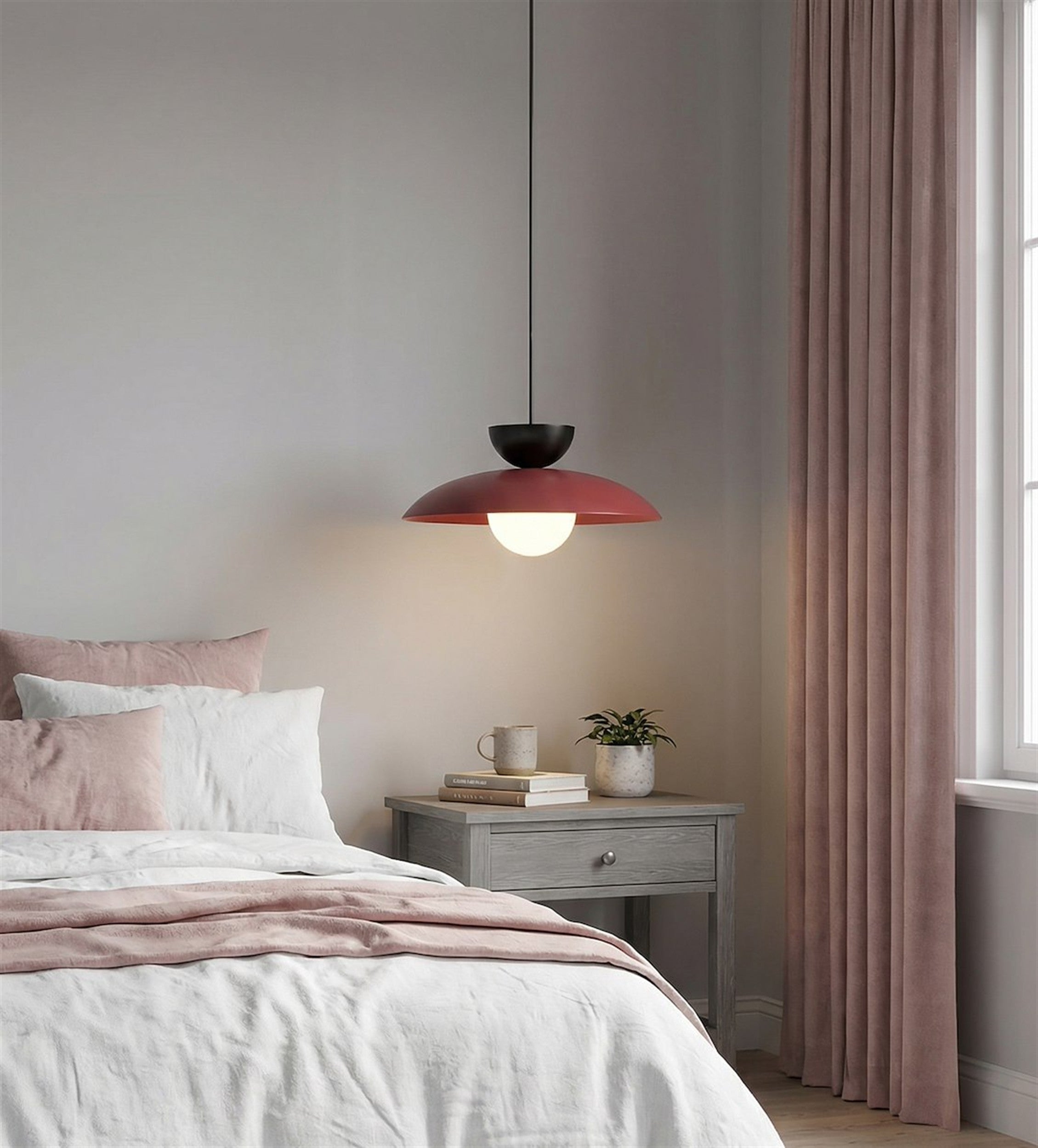 Lampa wisząca Mulan burgundowa