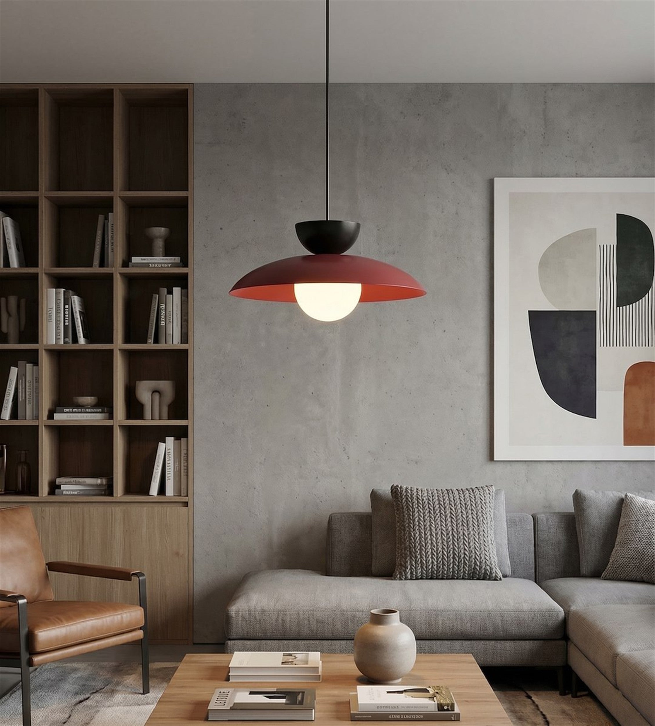 Lampa wisząca Mulan burgundowa