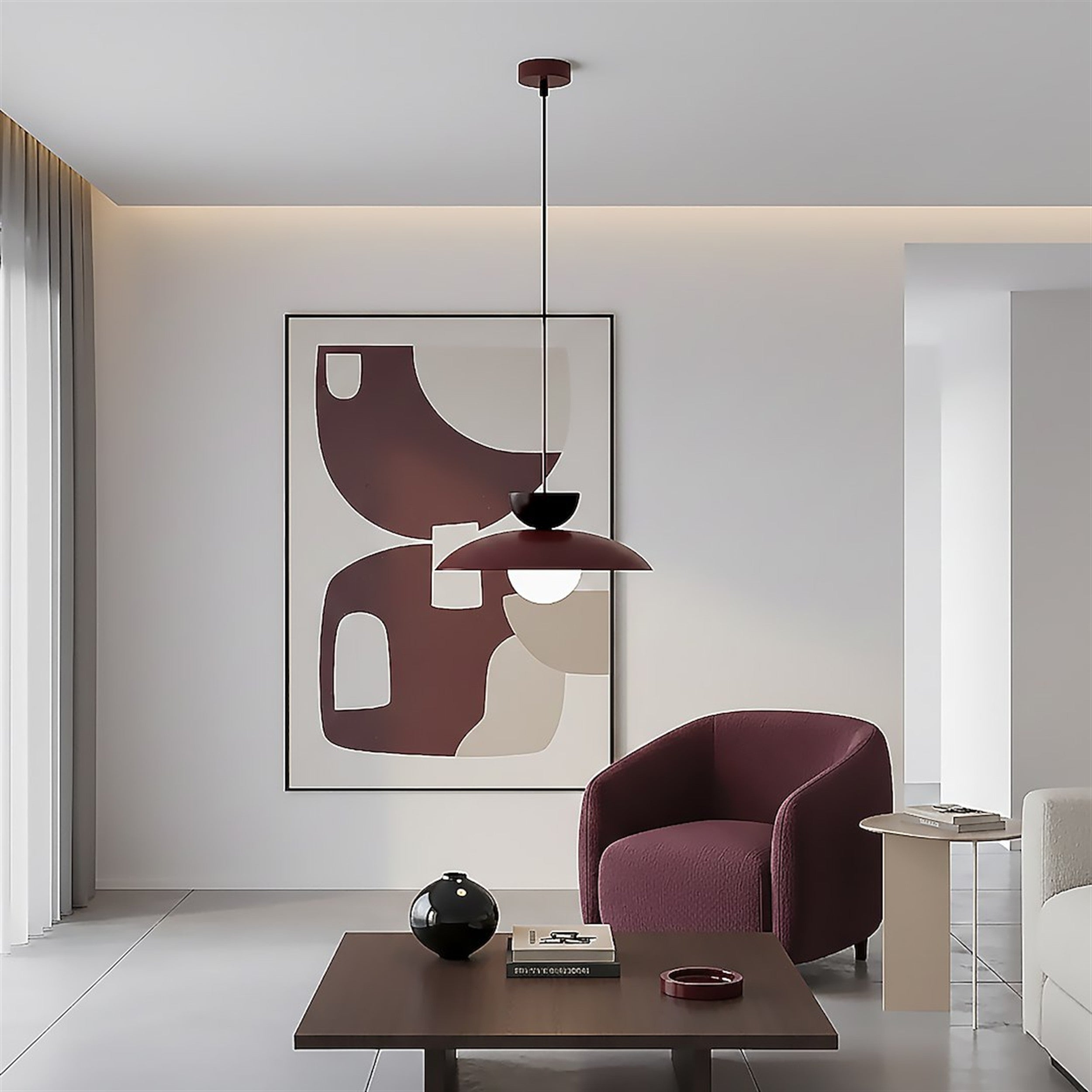Lampa wisząca Mulan burgundowa