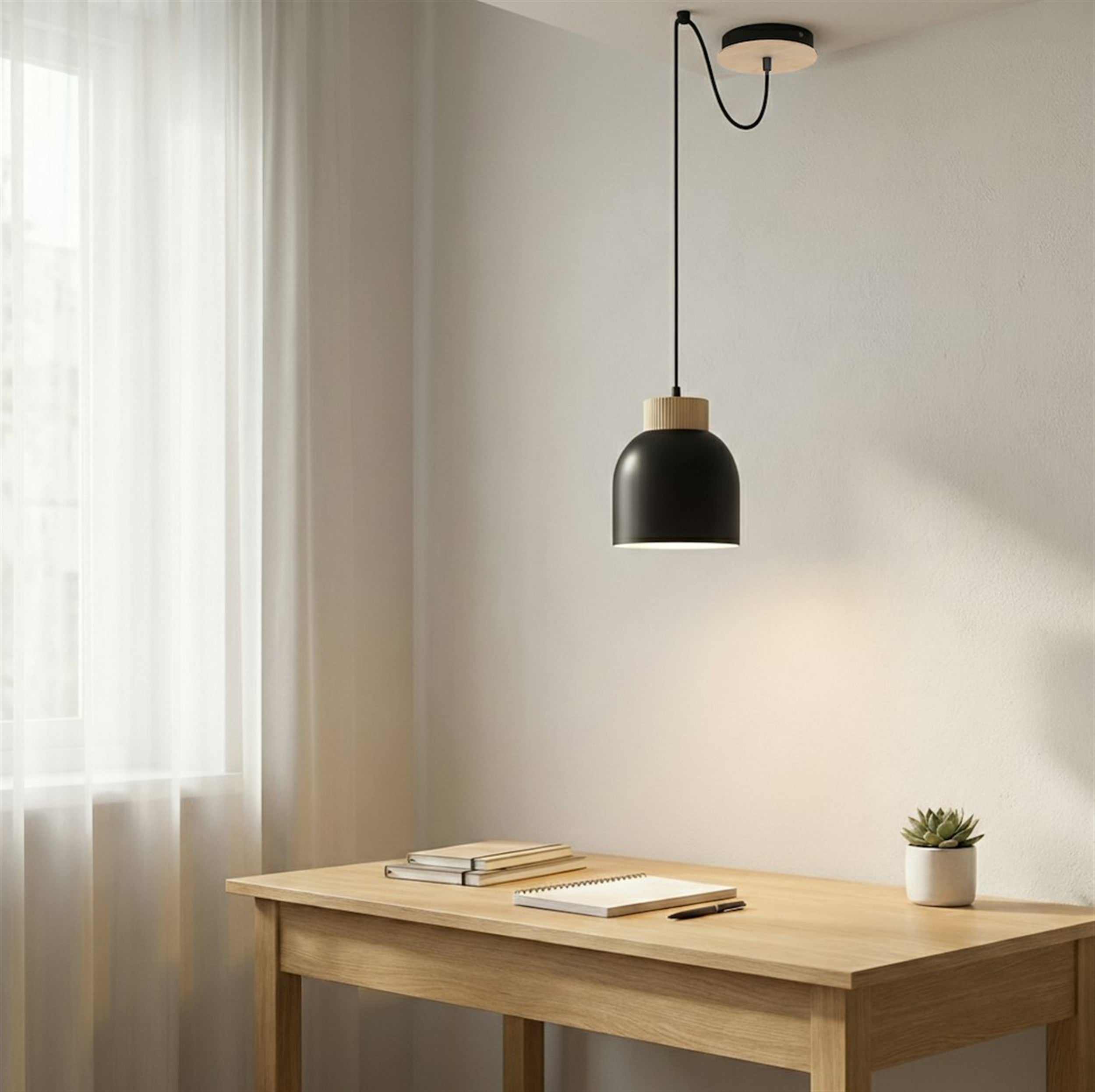 Lampa wisząca Kru x1 czarna