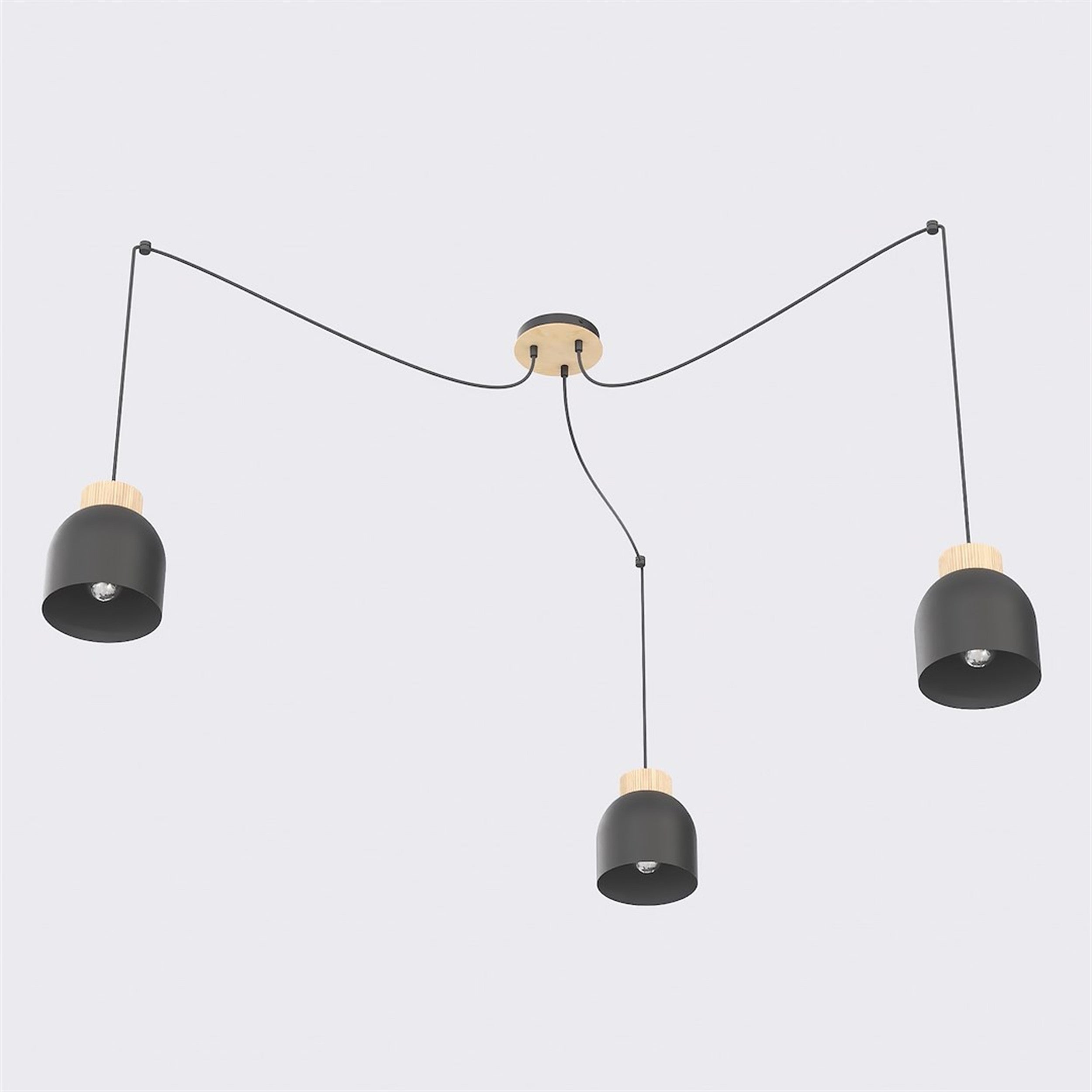 Lampa wisząca Kru x3 czarna