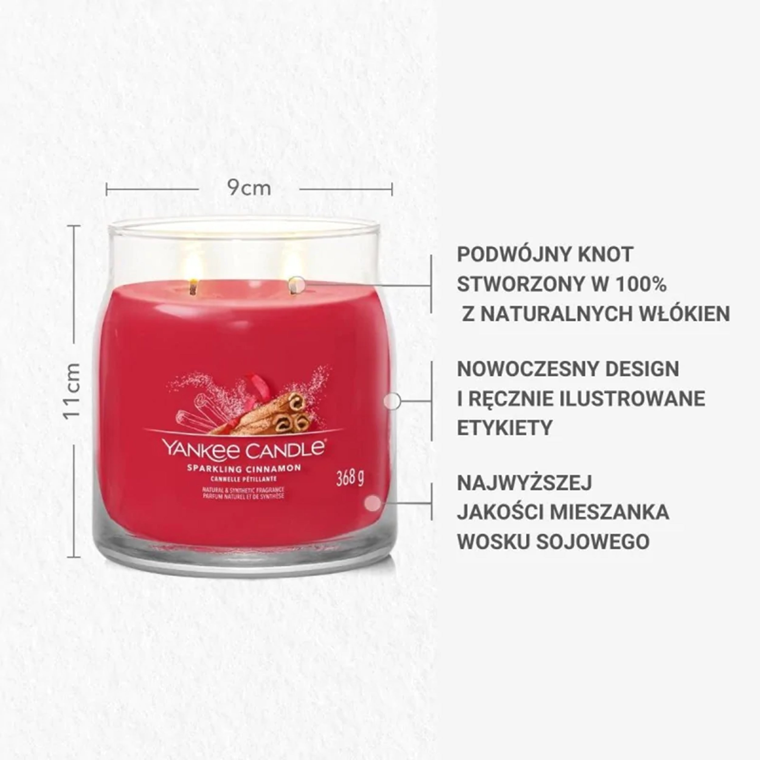 Świeca zapachowa Yankee Candle Sparkling Cinnamon 368 g