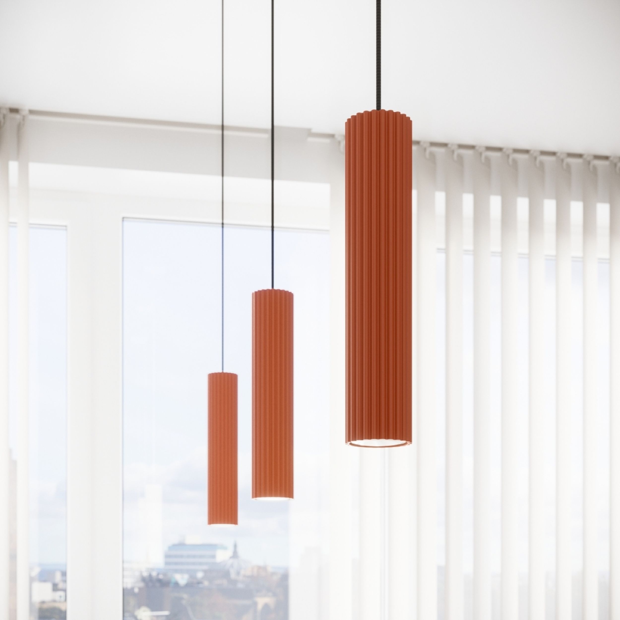 Lampa wisząca Karbon x1 ochra czerwona