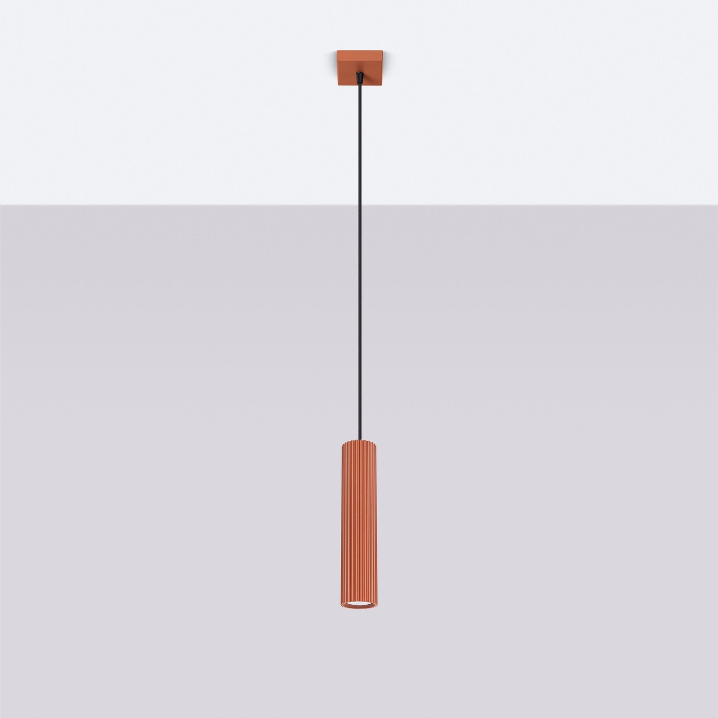 Lampa wisząca Karbon x1 ochra czerwona