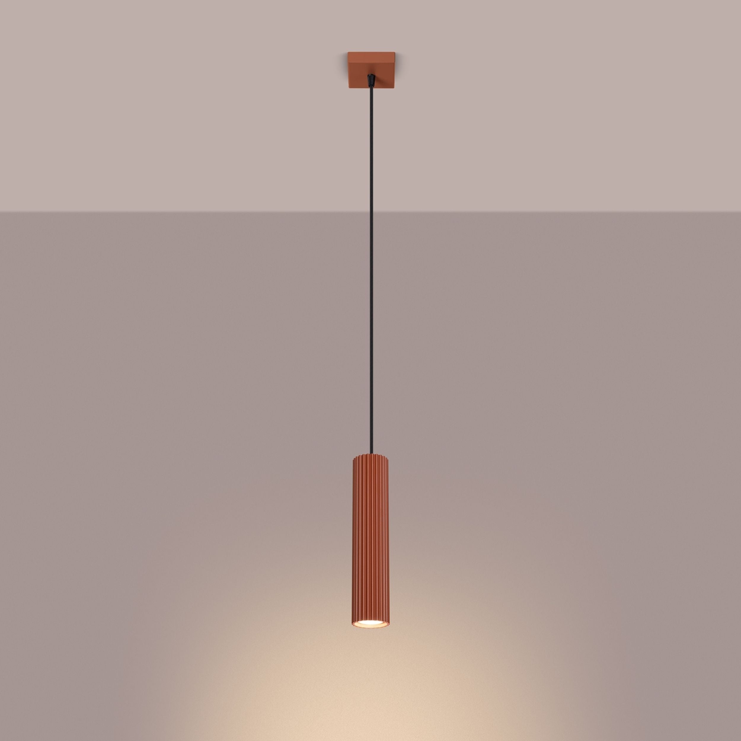 Lampa wisząca Karbon x1 ochra czerwona
