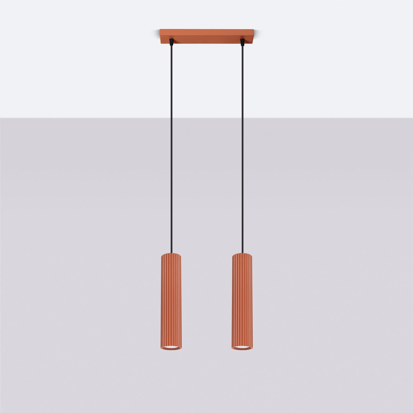 Lampa wisząca Karbon 2 ochra czerwona