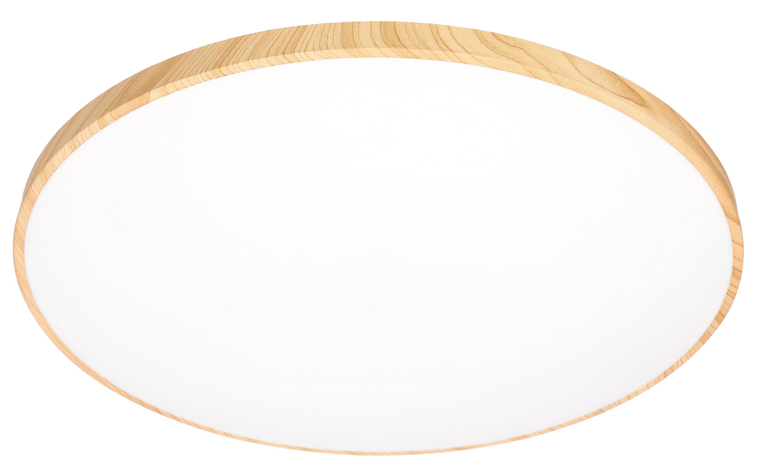 Plafon Tens średnica 59 cm drewniany z białym kloszem