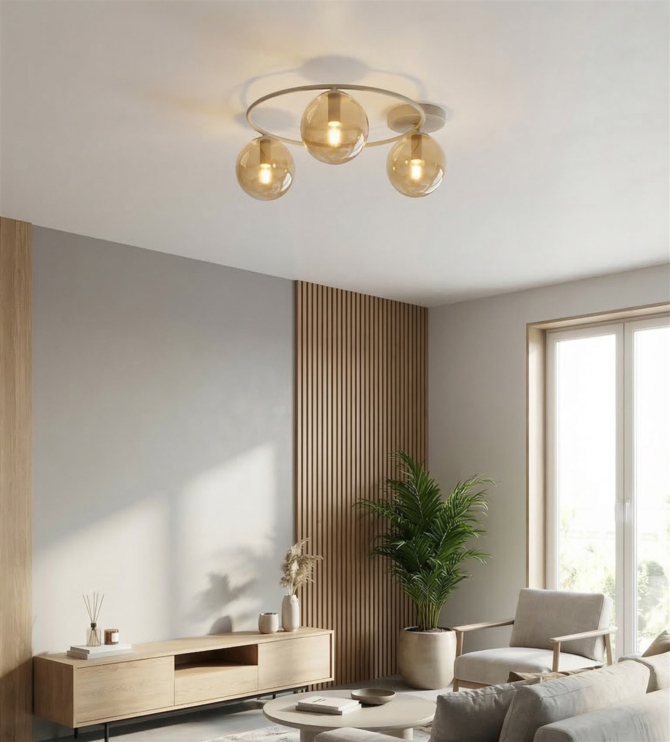 Lampa wisząca Sopra x3 mokka bursztyn