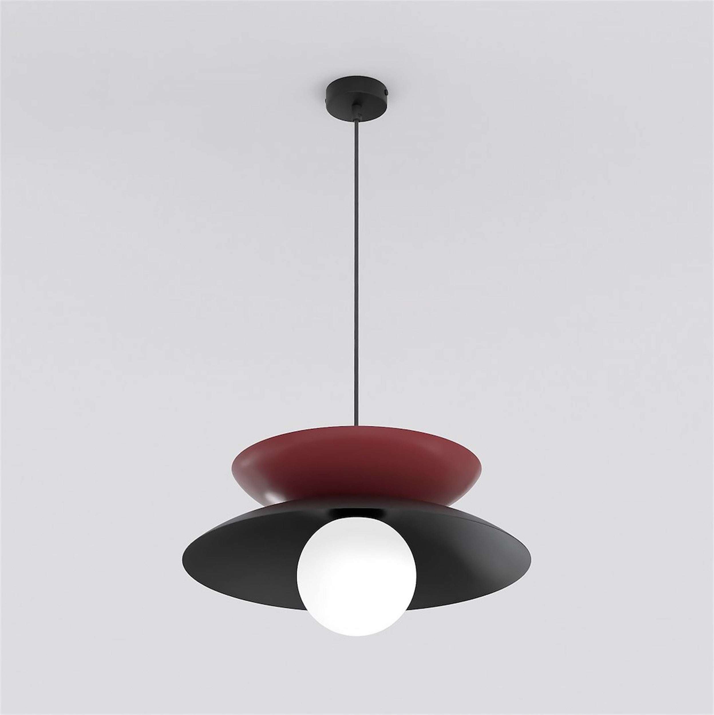 Lampa wisząca Nagoya czerń/burgund