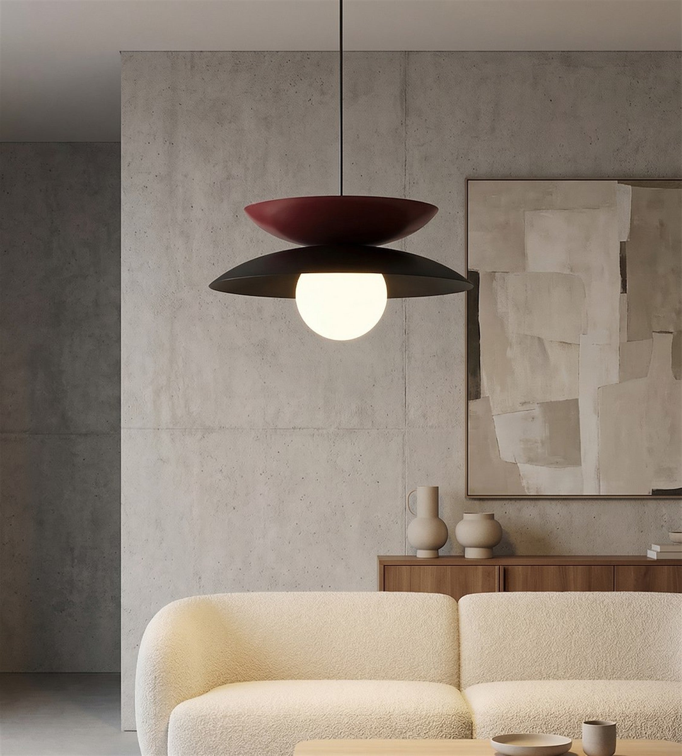 Lampa wisząca Nagoya czerń/burgund