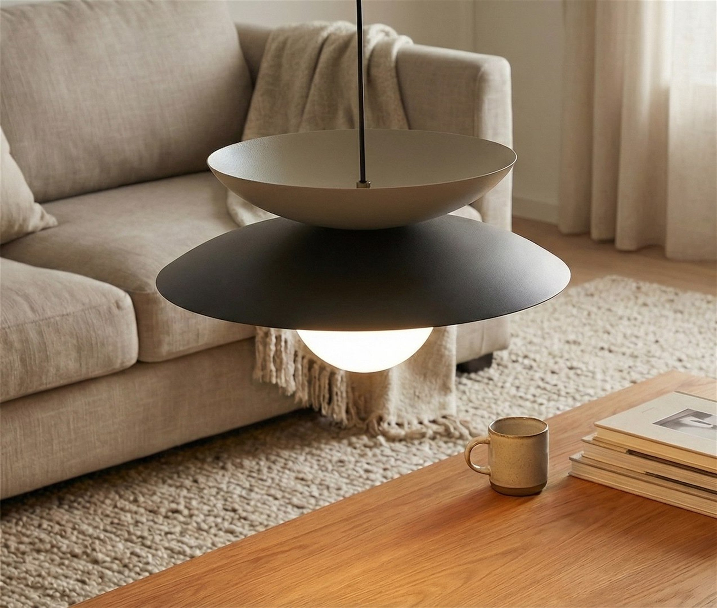 Lampa wisząca Nagoya czerń/mokka