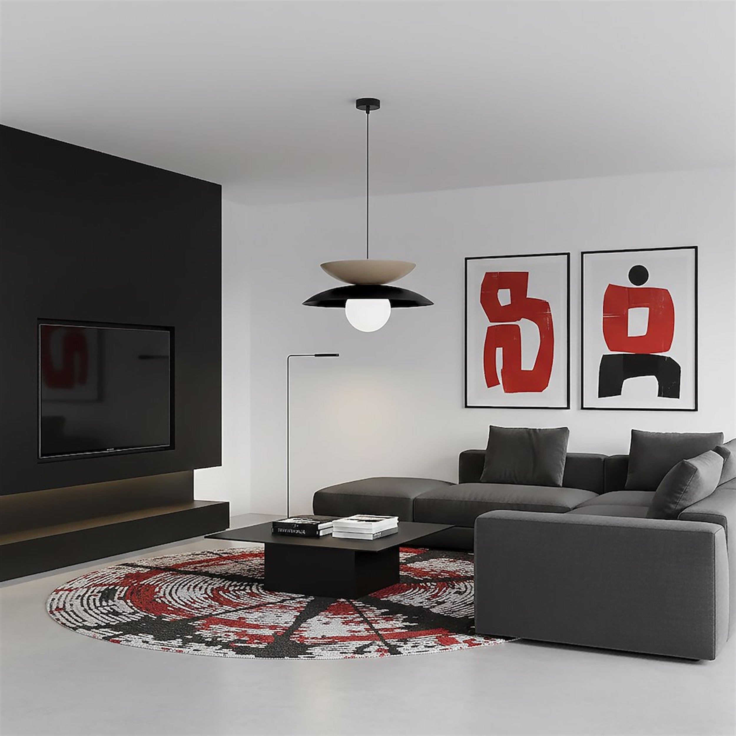 Lampa wisząca Nagoya czerń/mokka