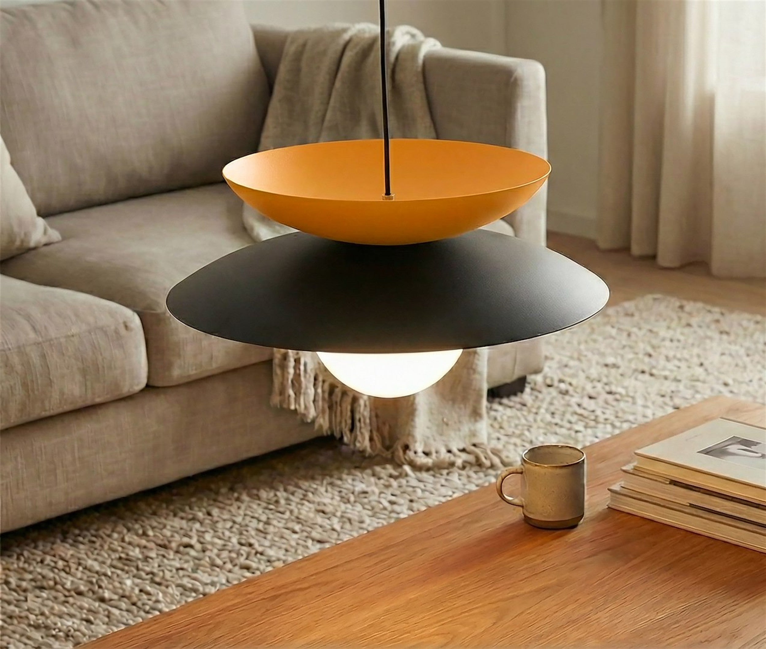 Lampa wisząca Nagoya czerń/pomarańcz