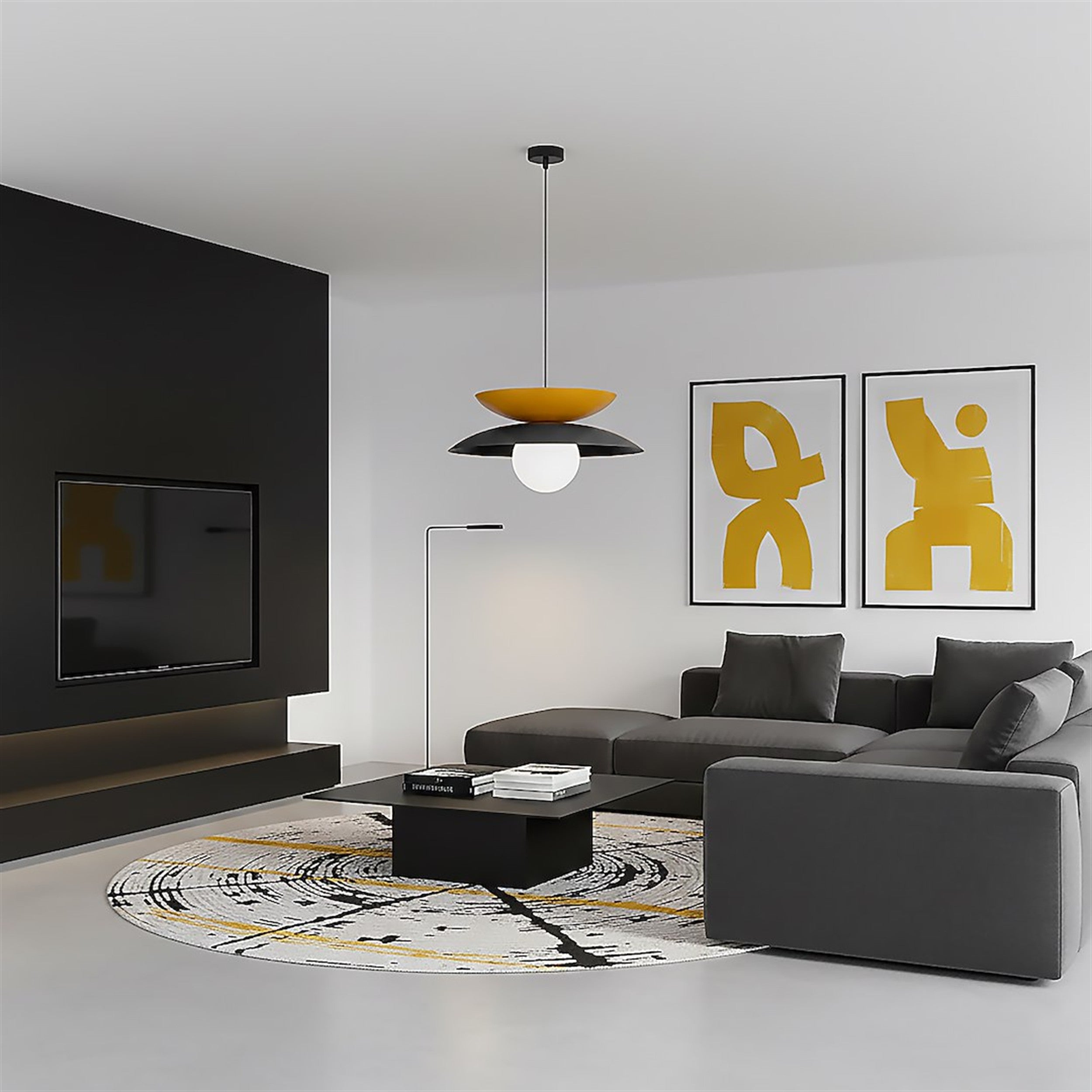 Lampa wisząca Nagoya czerń/pomarańcz