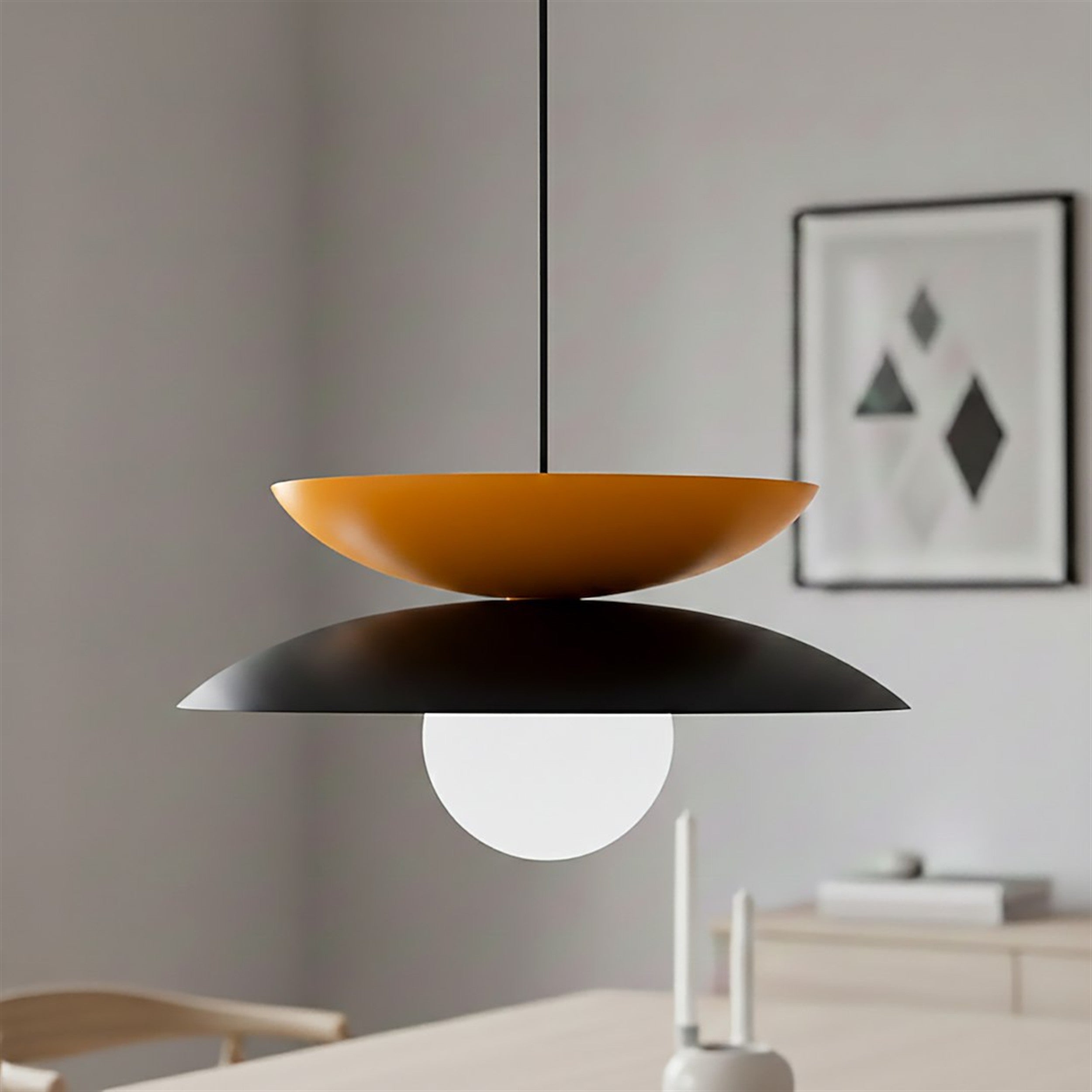 Lampa wisząca Nagoya czerń/pomarańcz