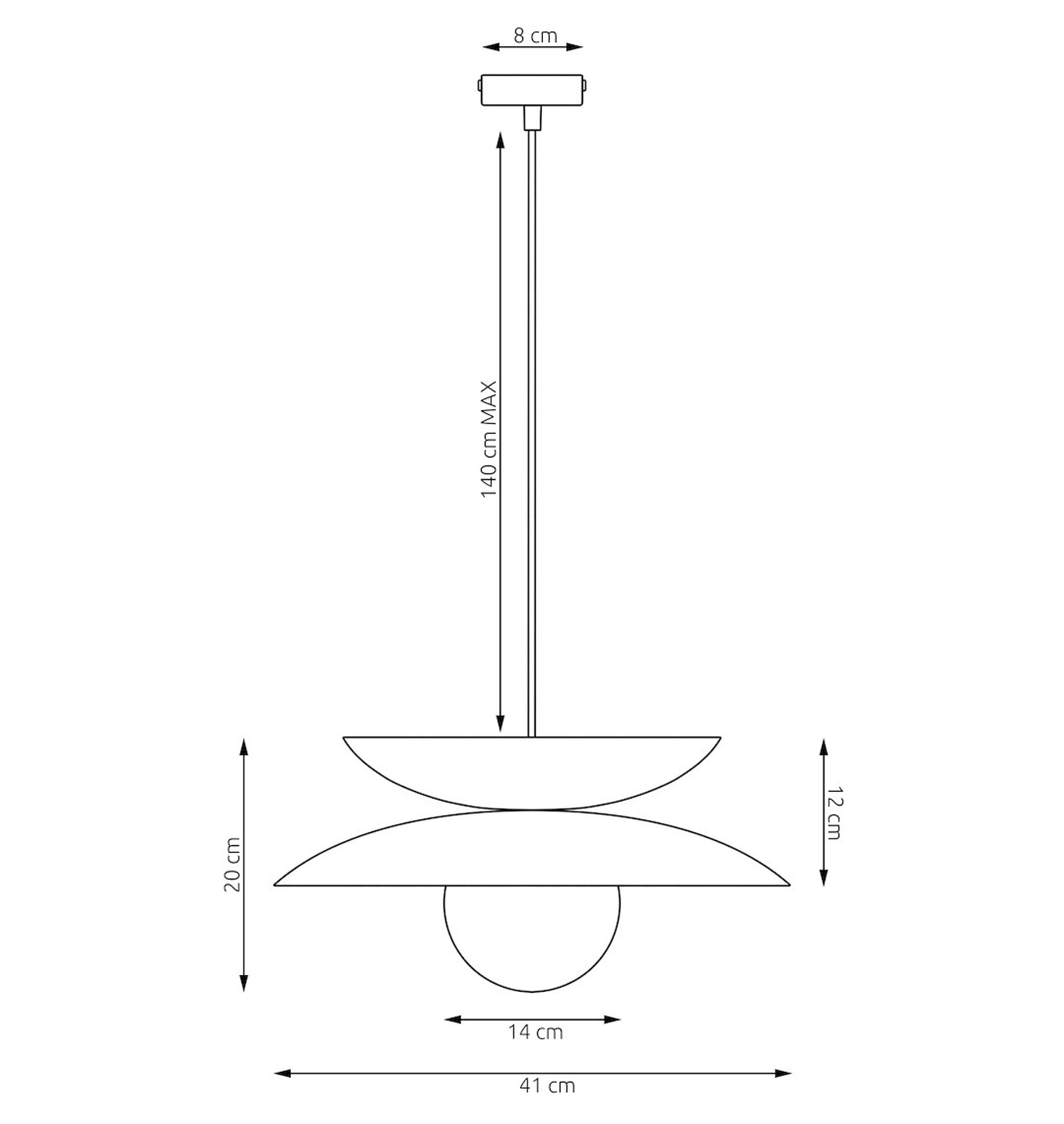 Lampa wisząca Nagoya czerń/pomarańcz