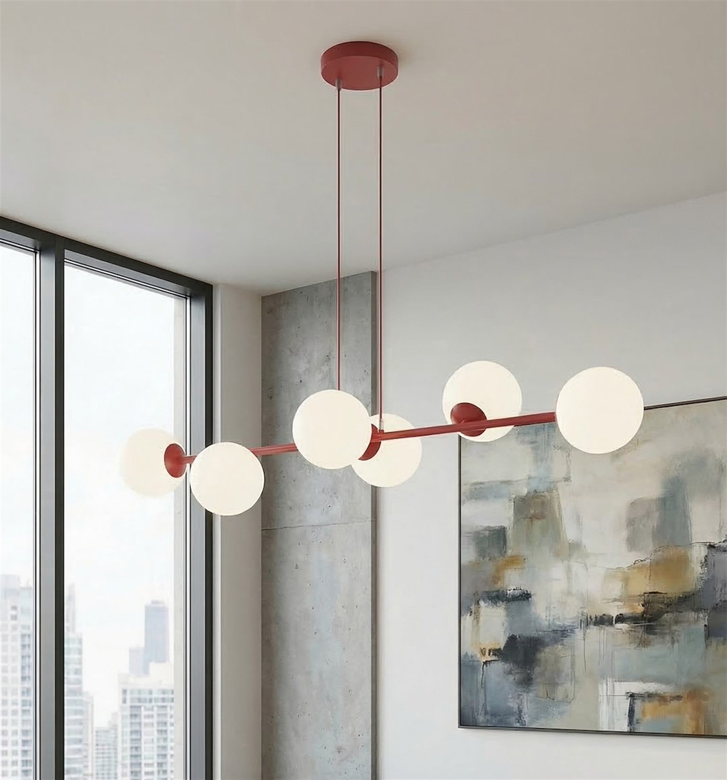 Lampa wisząca Magnus x6 burgund opal