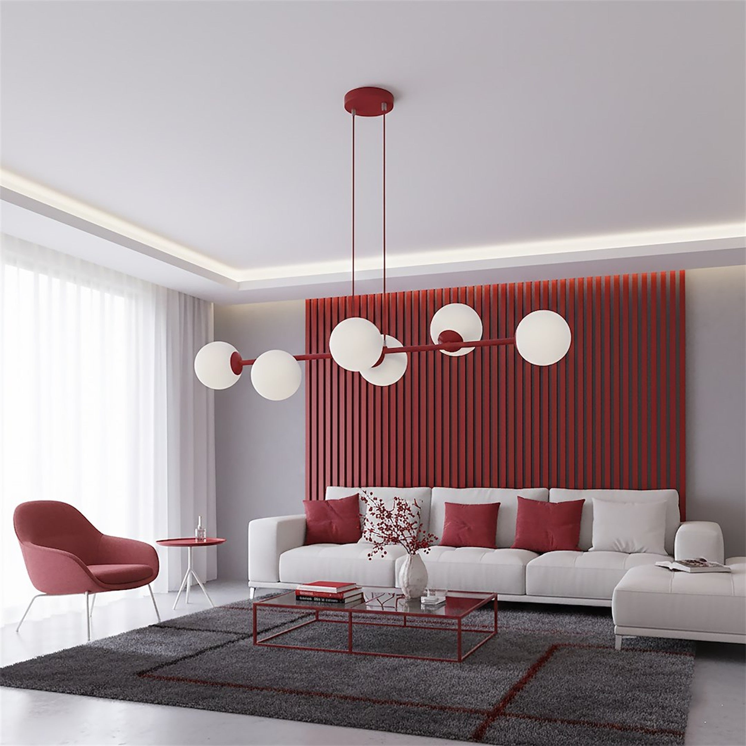 Lampa wisząca Magnus x6 burgund opal