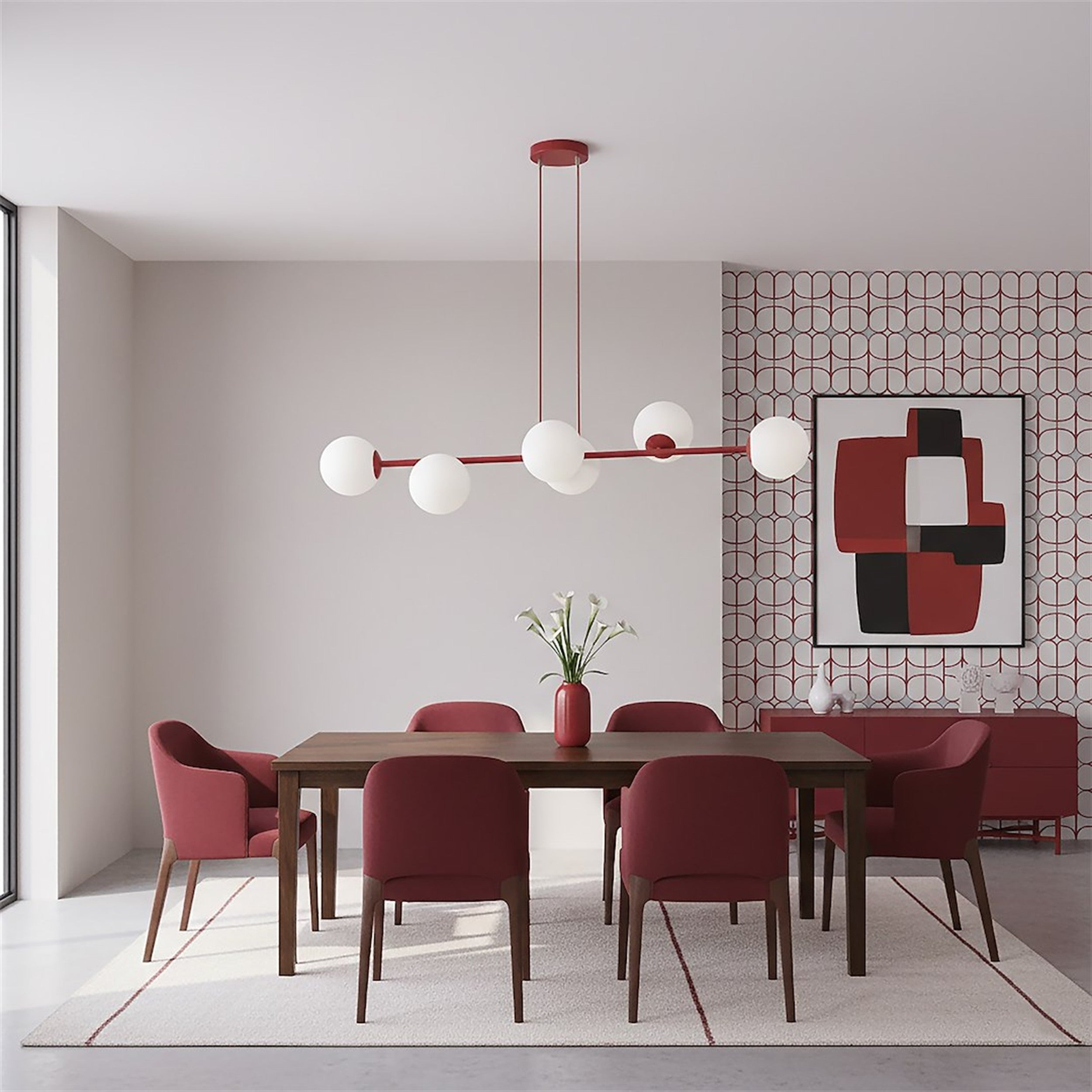 Lampa wisząca Magnus x6 burgund opal