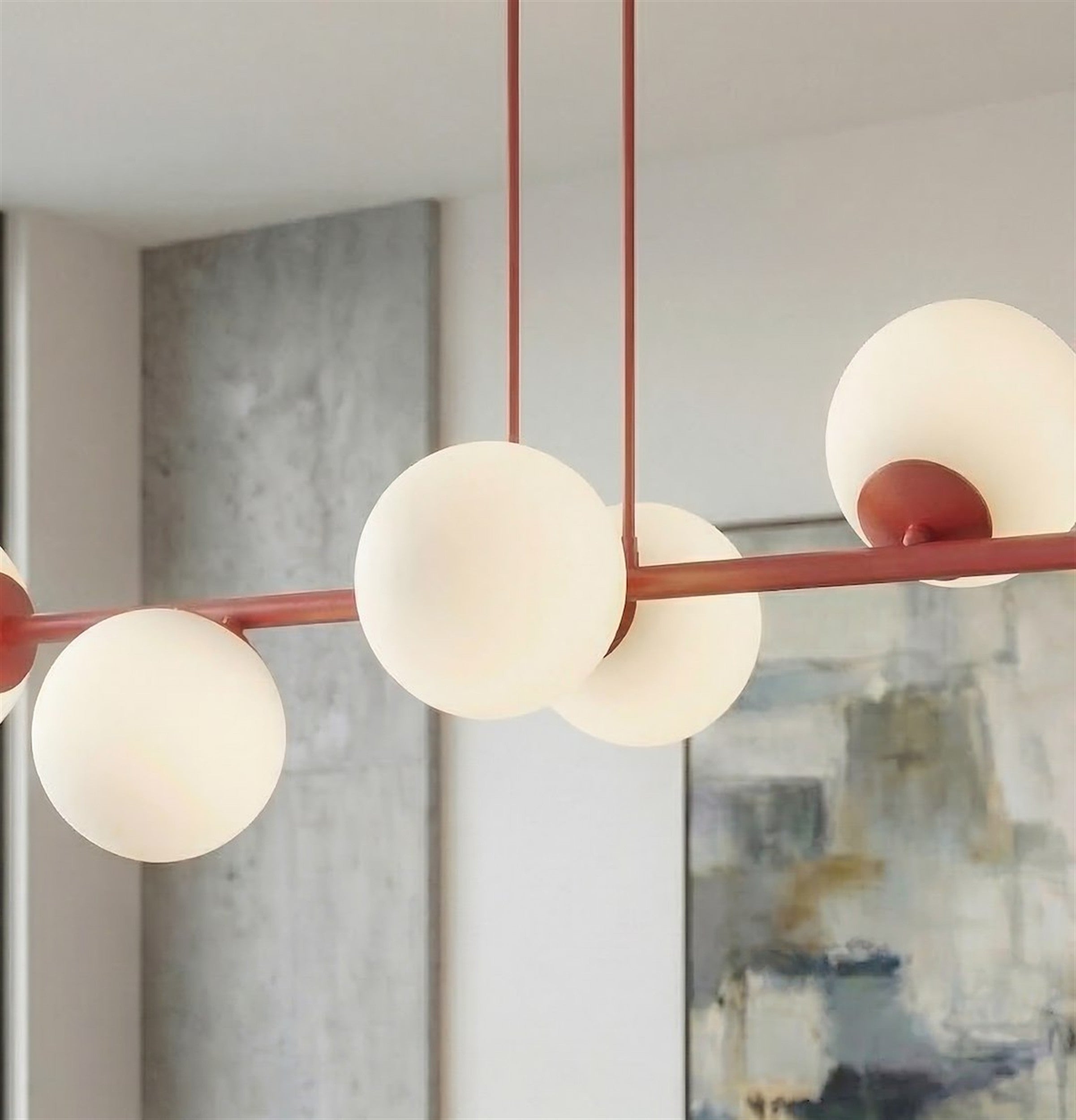 Lampa wisząca Magnus x8 burgund opal