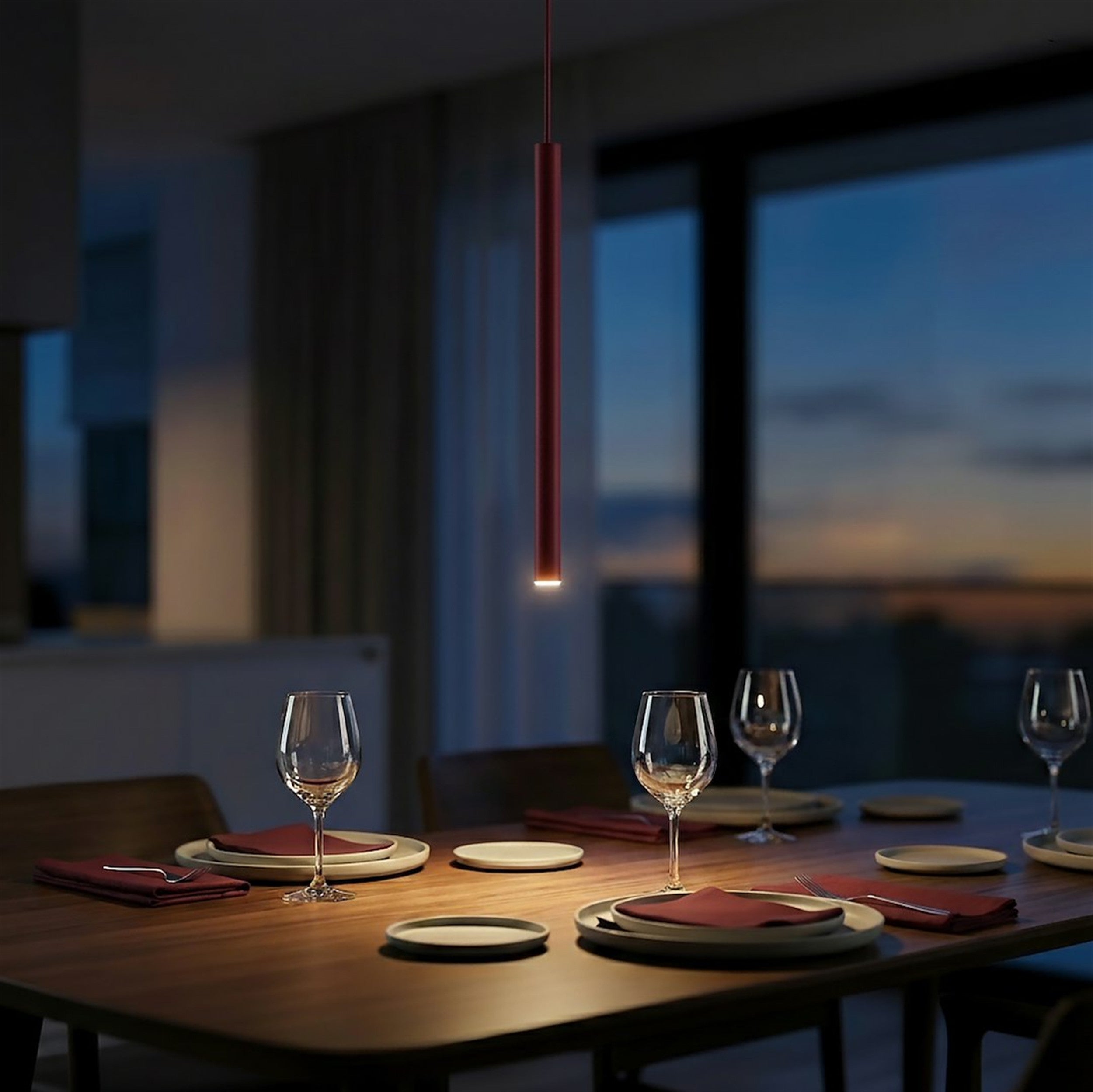 Lampa wisząca Selter x1 burgundowa