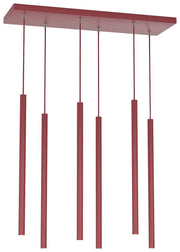 Lampa wisząca Selter x6 burgundowa