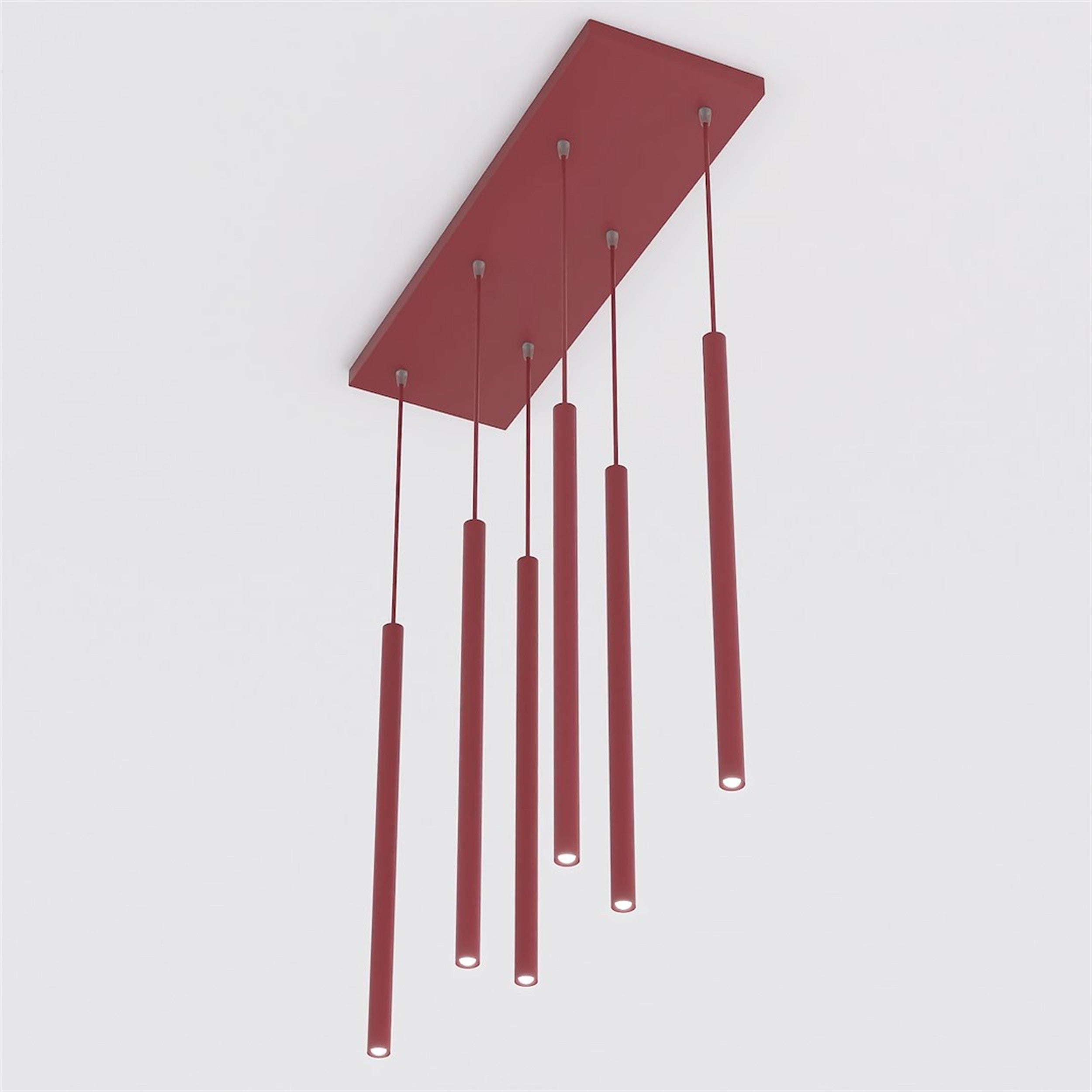 Lampa wisząca Selter x6 burgundowa