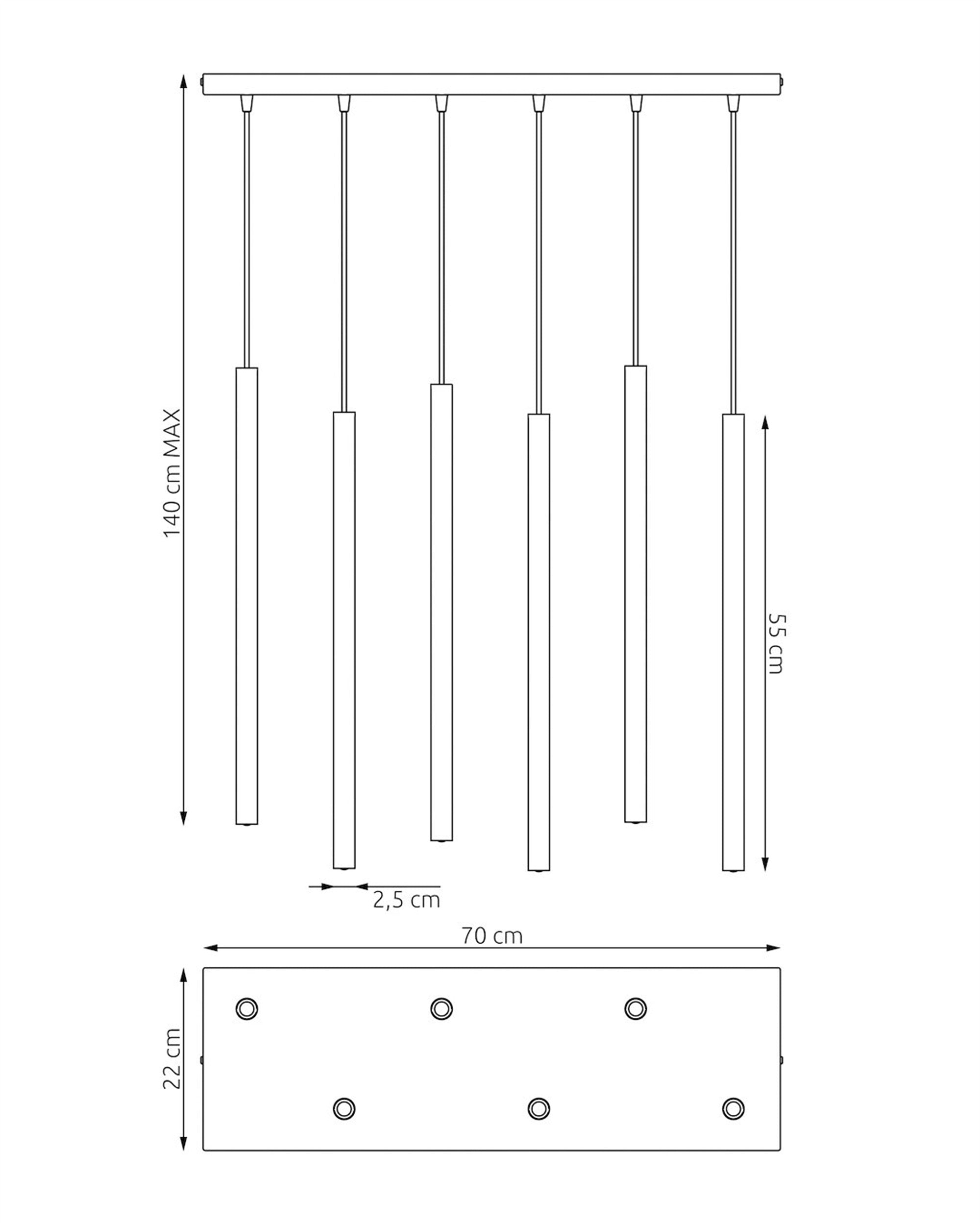 Lampa wisząca Selter x6 burgundowa