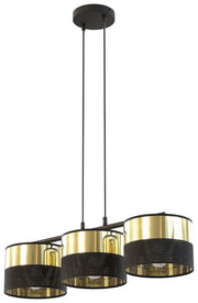 Lampa wisząca Lux x3 czerń/złoto