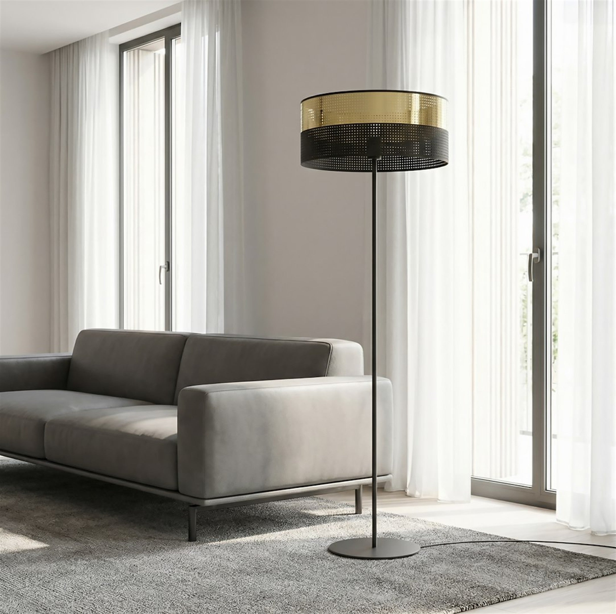 Lampa podłogowa Lux czerń/złoto