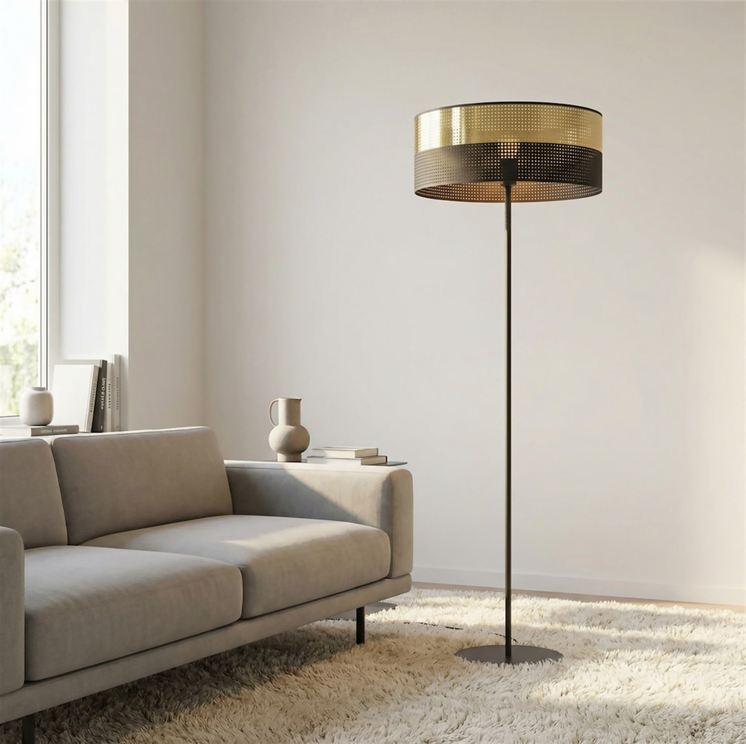 Lampa podłogowa Lux czerń/złoto