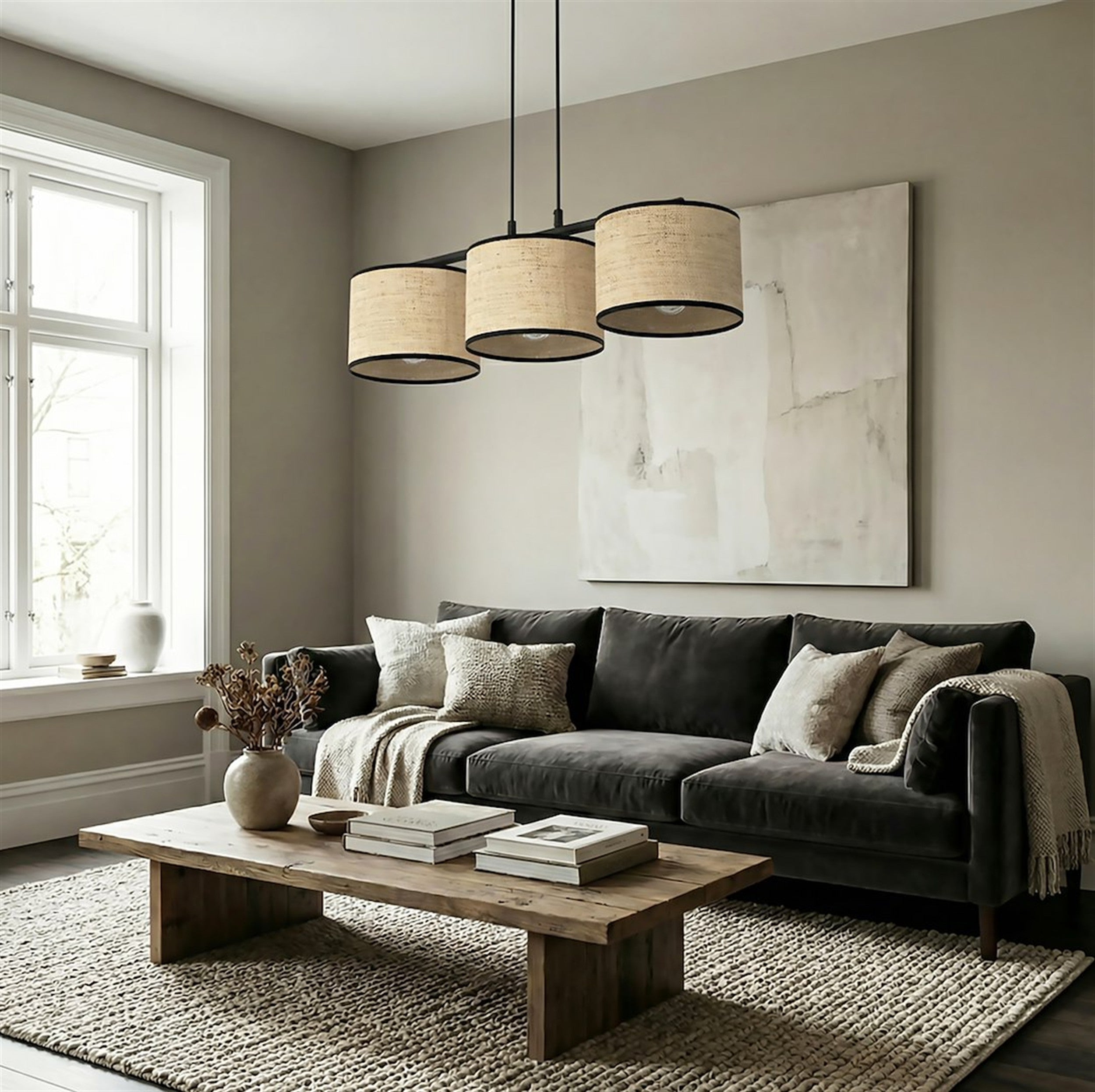 Lampa wisząca Eco x3 rattan