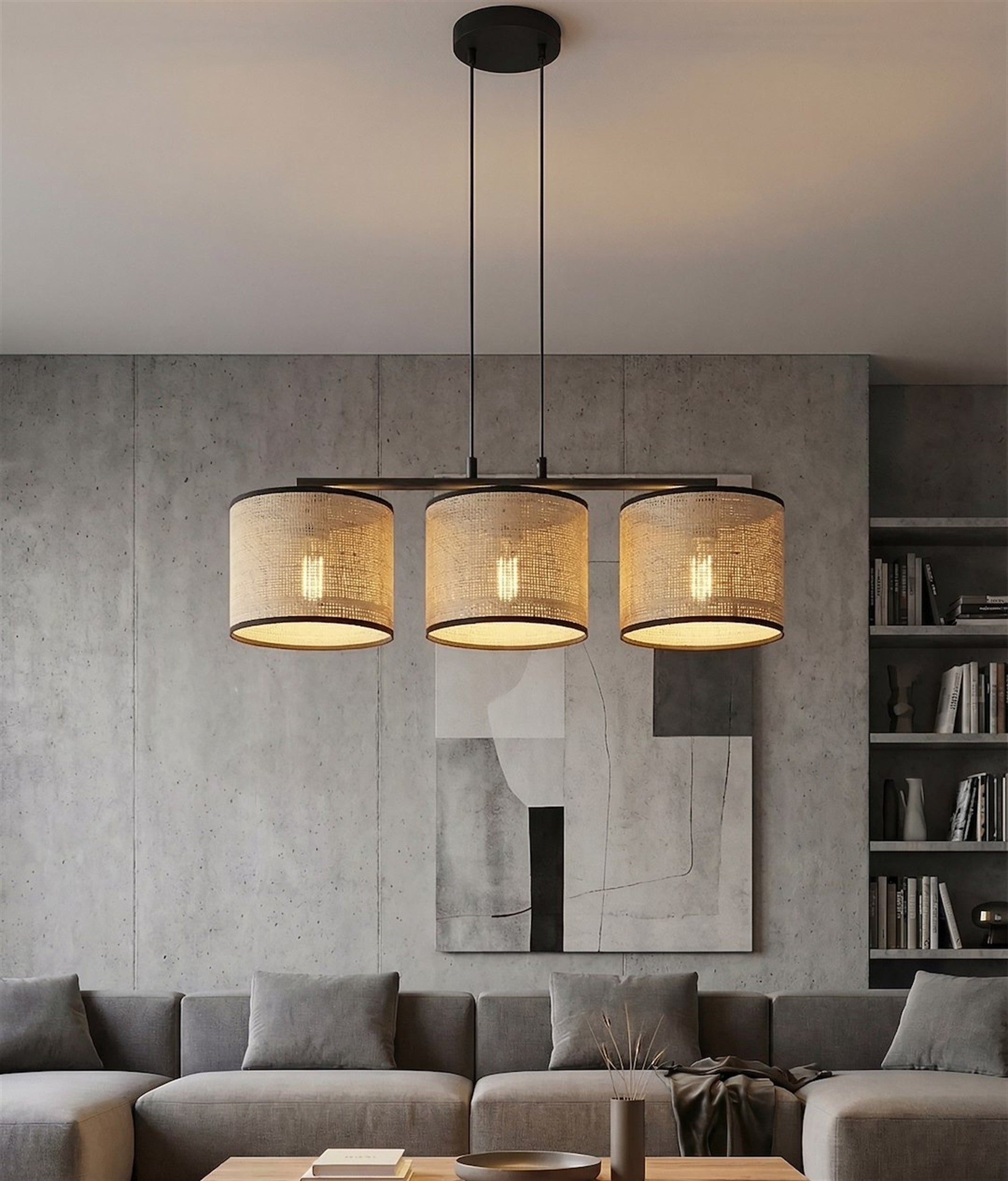 Lampa wisząca Eco x3 rattan