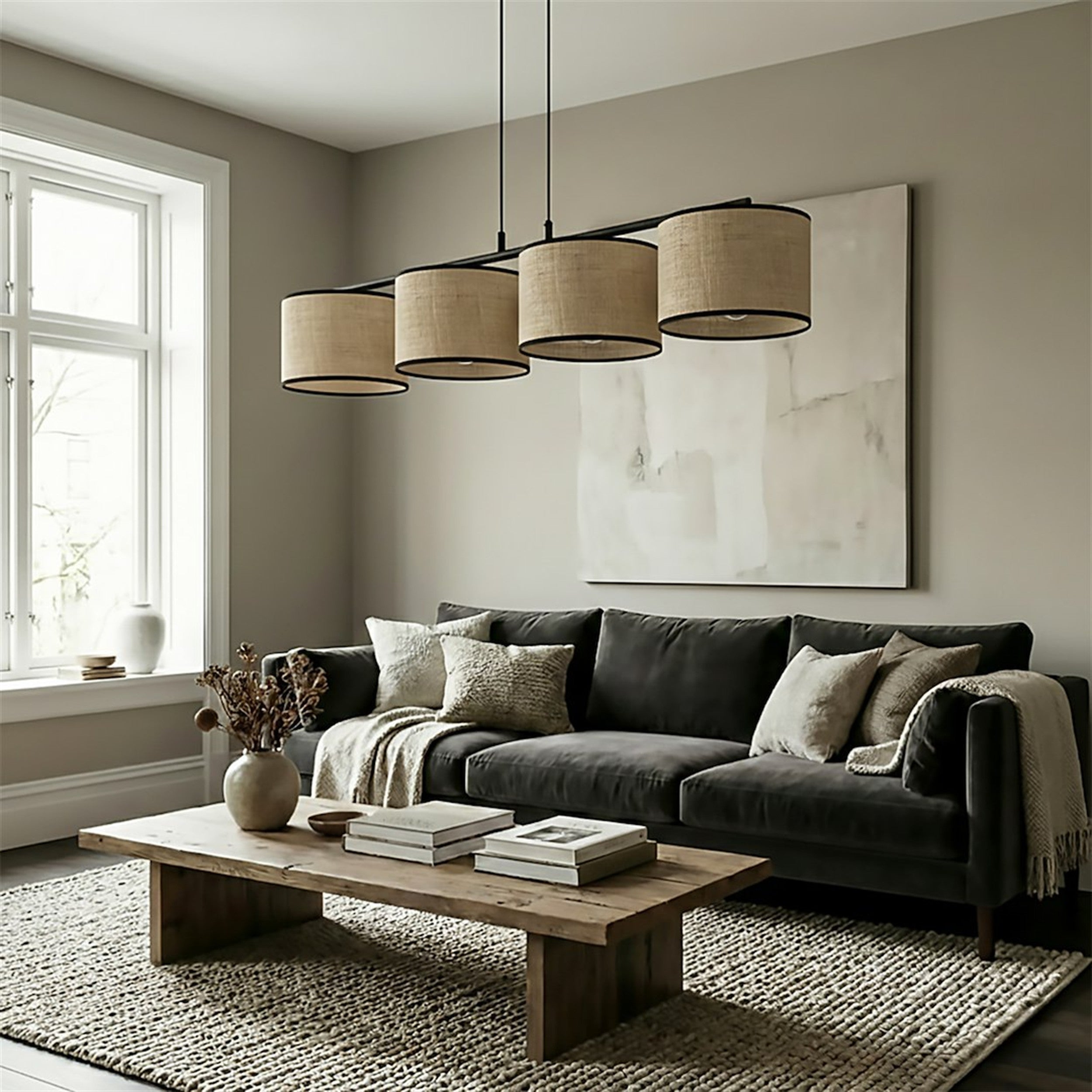 Lampa wisząca Eco x4 rattan
