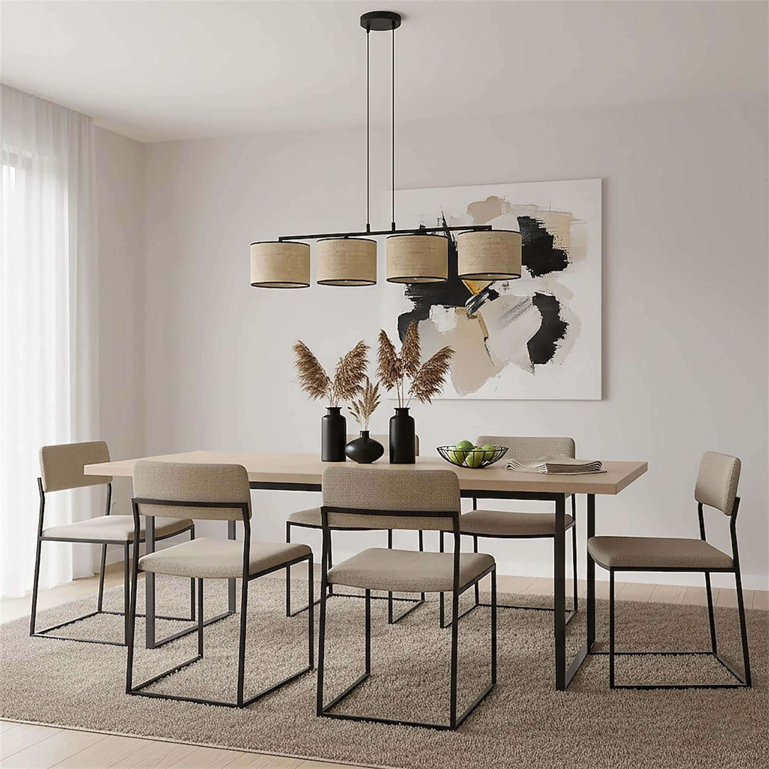 Lampa wisząca Eco x4 rattan