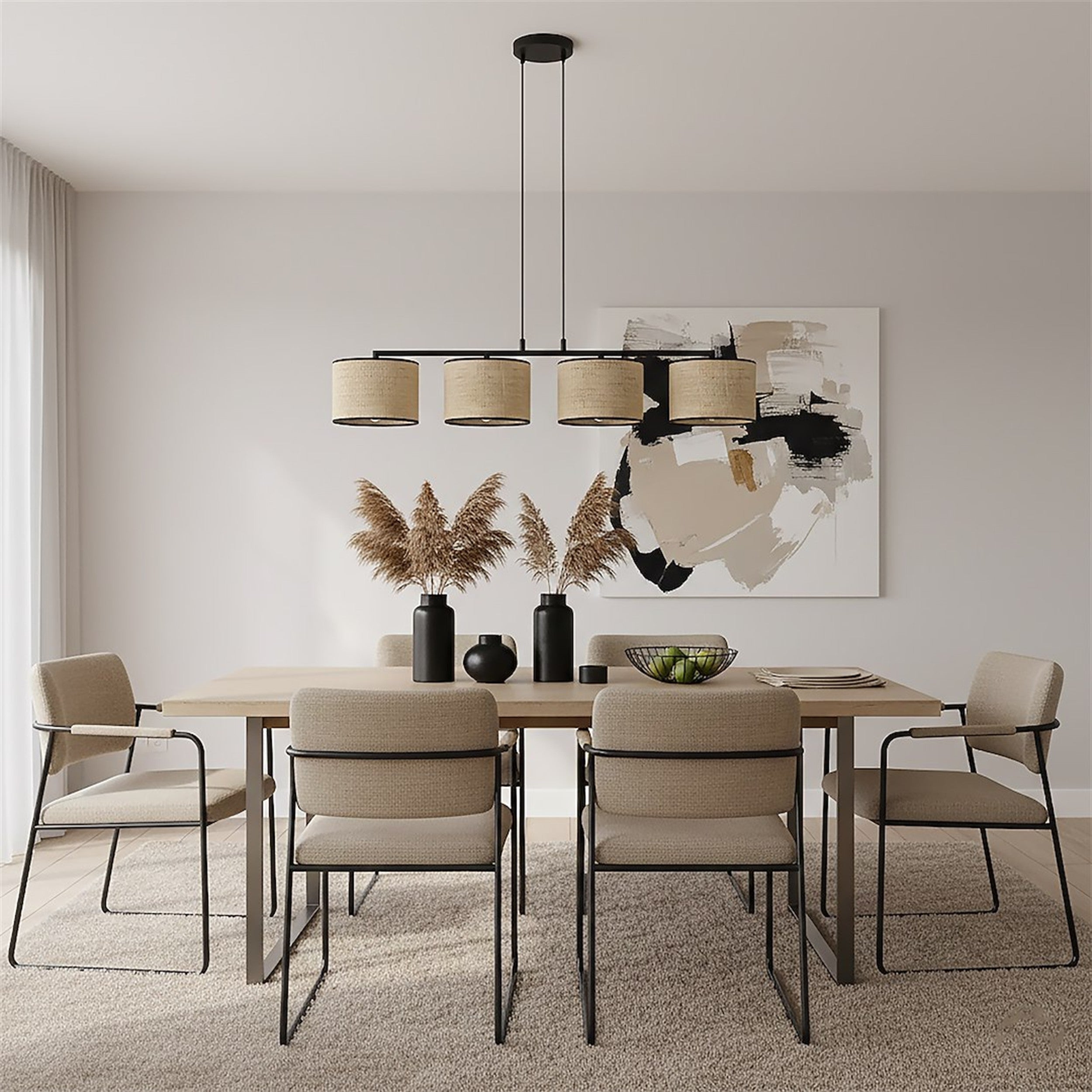Lampa wisząca Eco x4 rattan