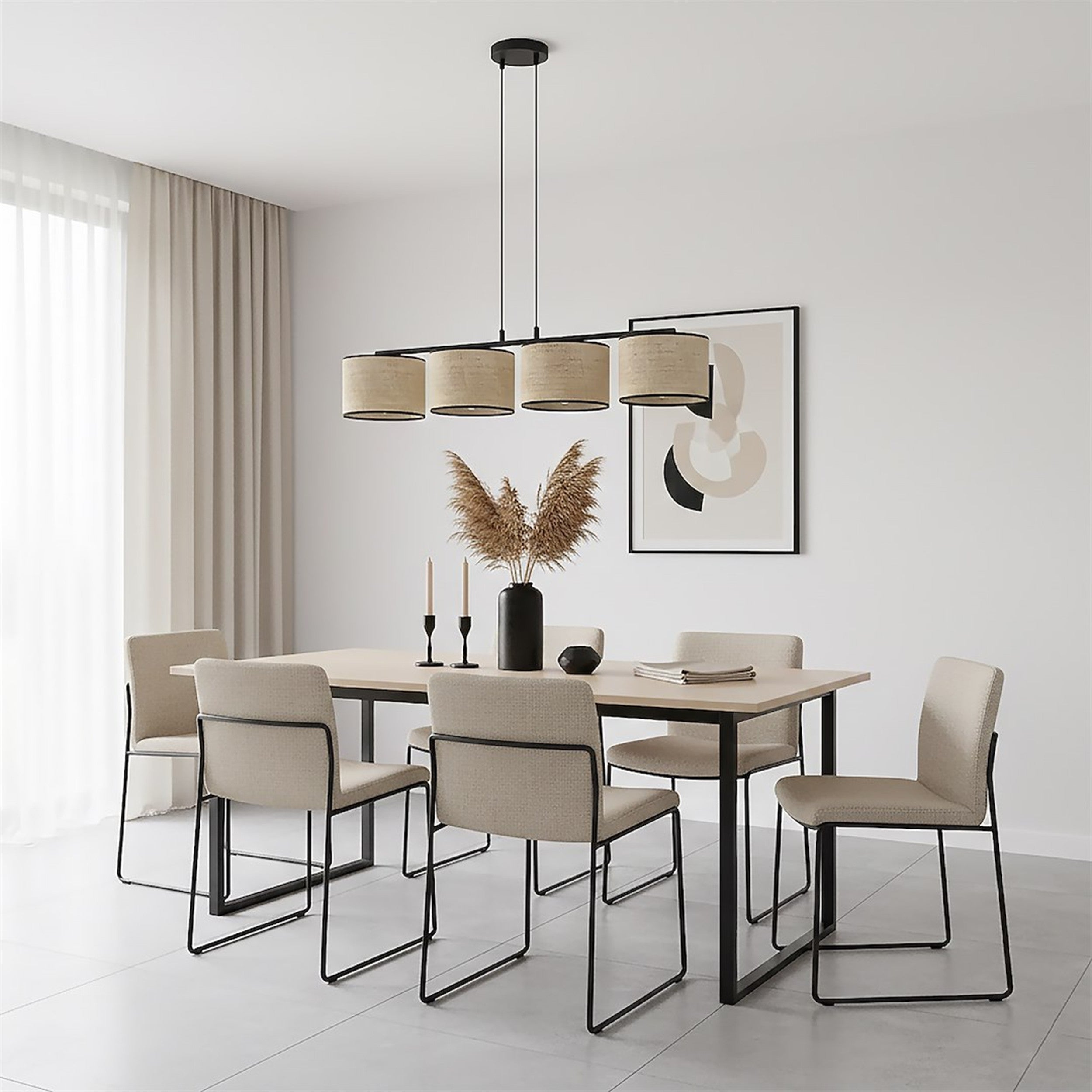 Lampa wisząca Eco x4 rattan