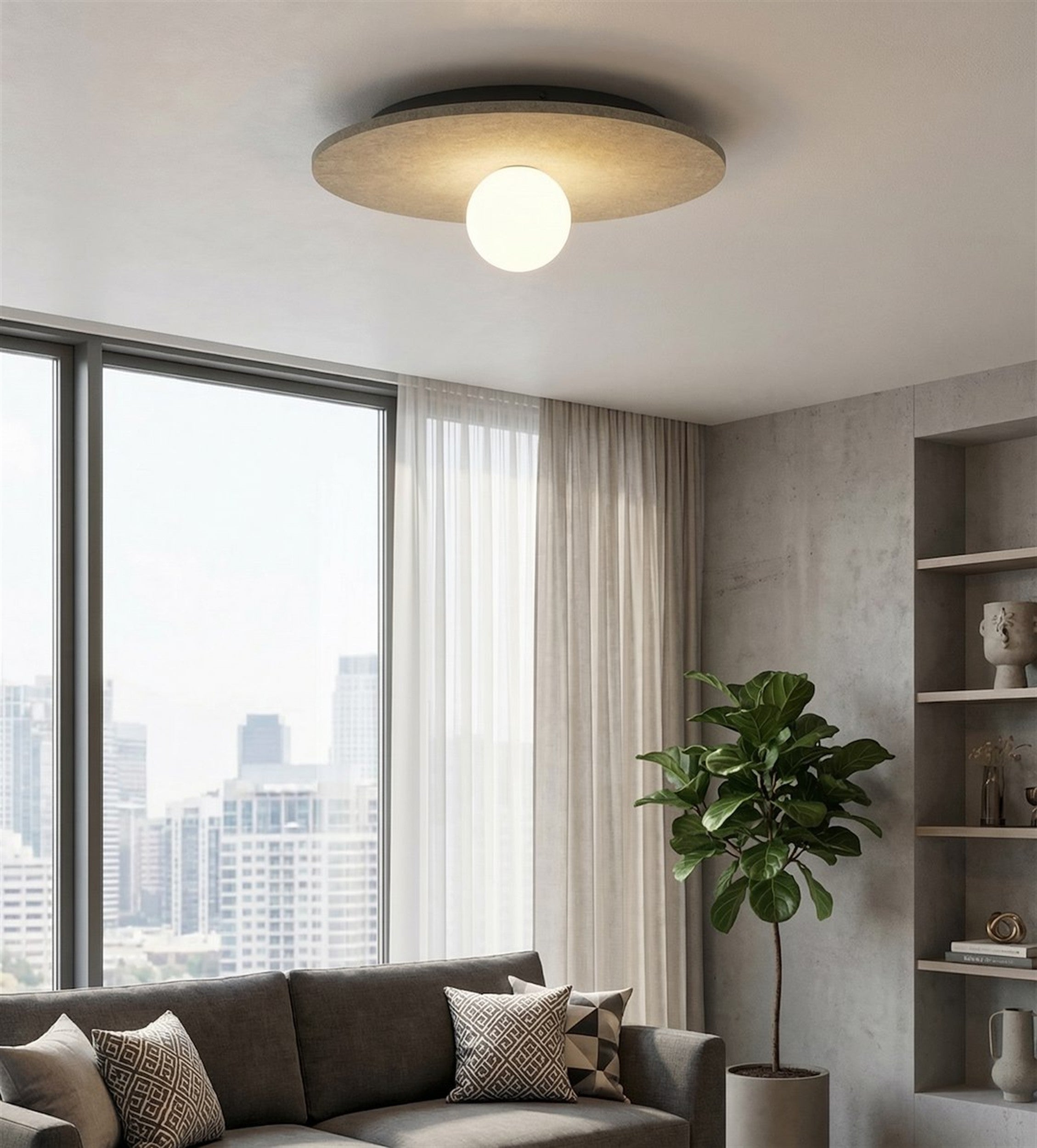 Lampa wisząca Calma M 40 cm beżowa