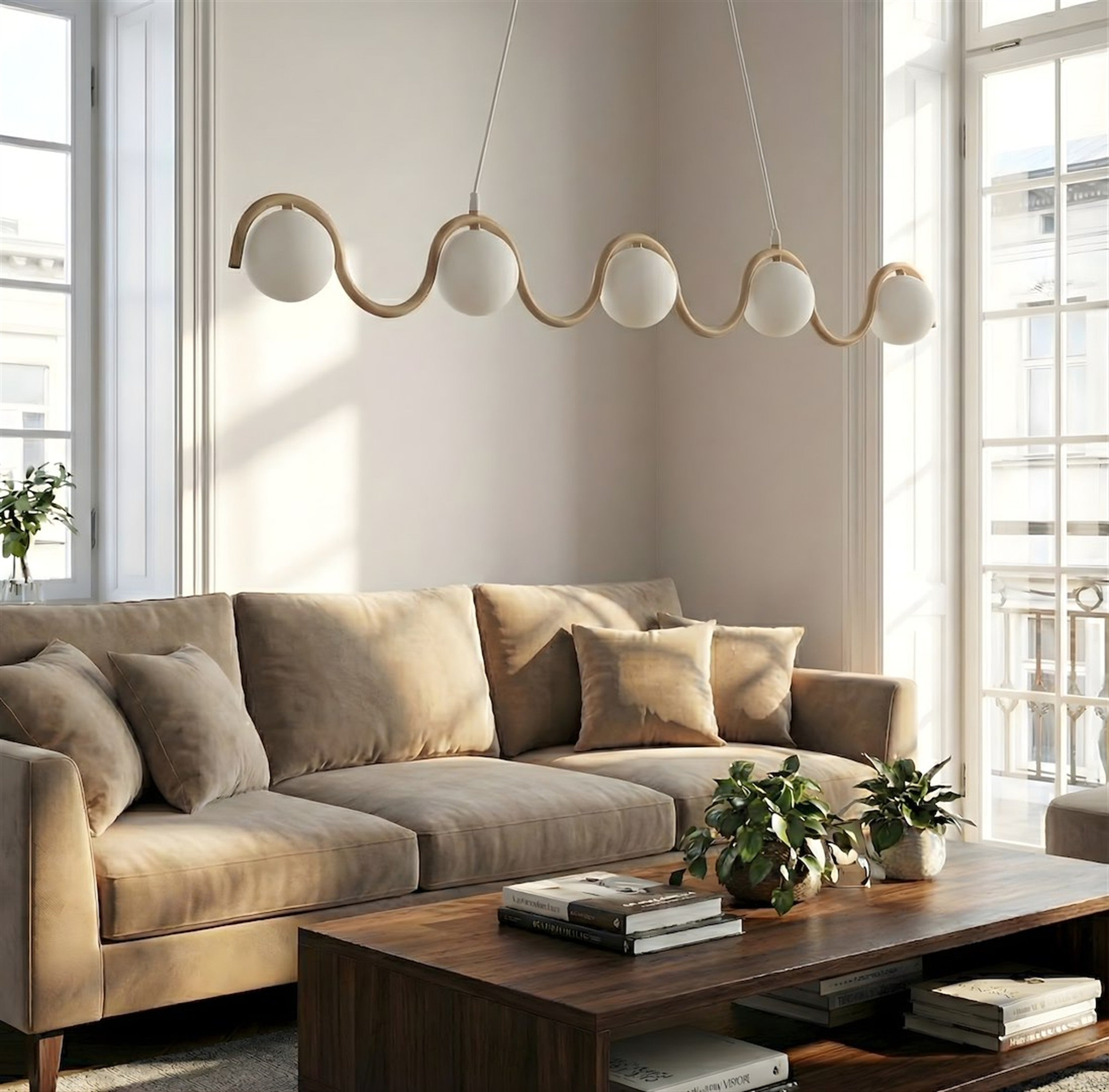 Lampa wisząca Sinus x5 mokka