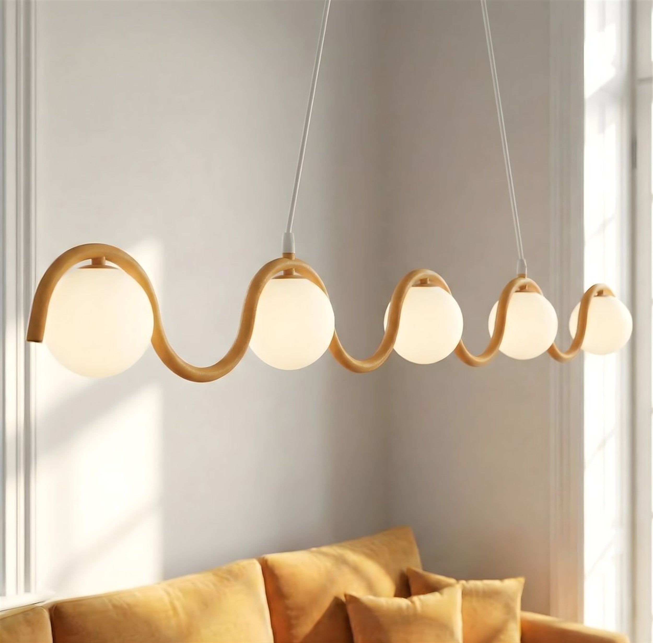 Lampa wisząca Sinus x5 pomarańczowa