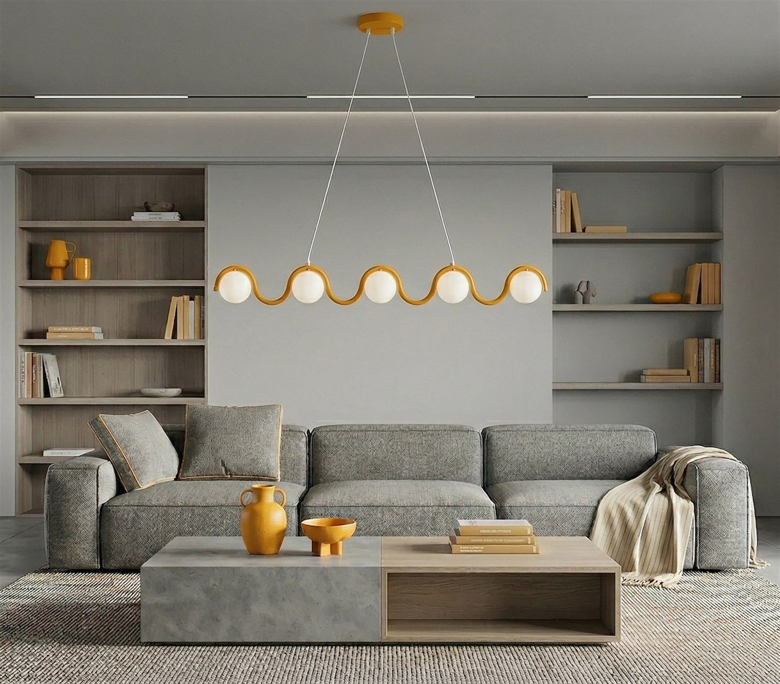 Lampa wisząca Sinus x5 pomarańczowa