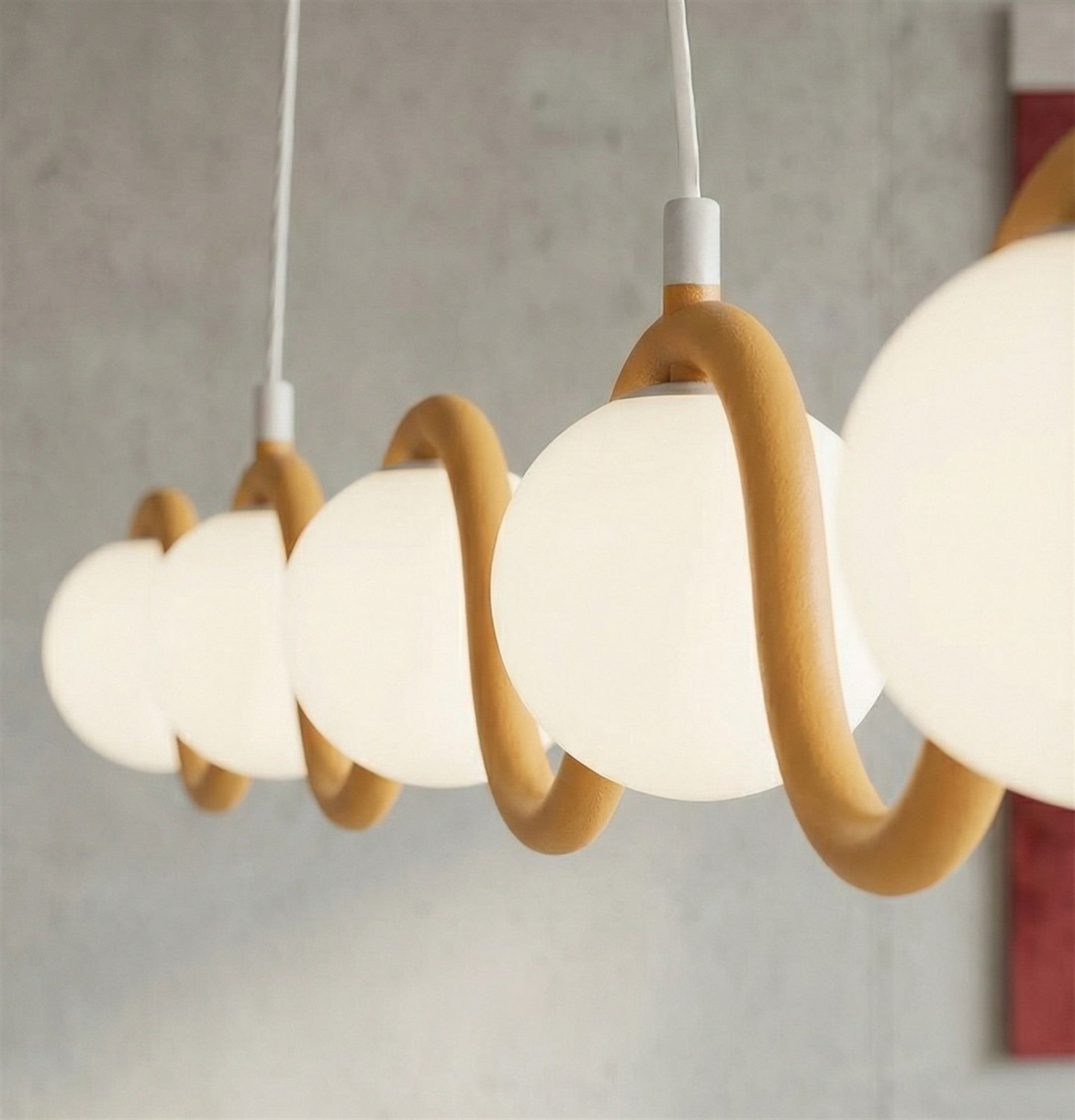 Lampa wisząca Sinus x5 pomarańczowa