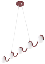 Lampa wisząca Sinus x5 burgundowa
