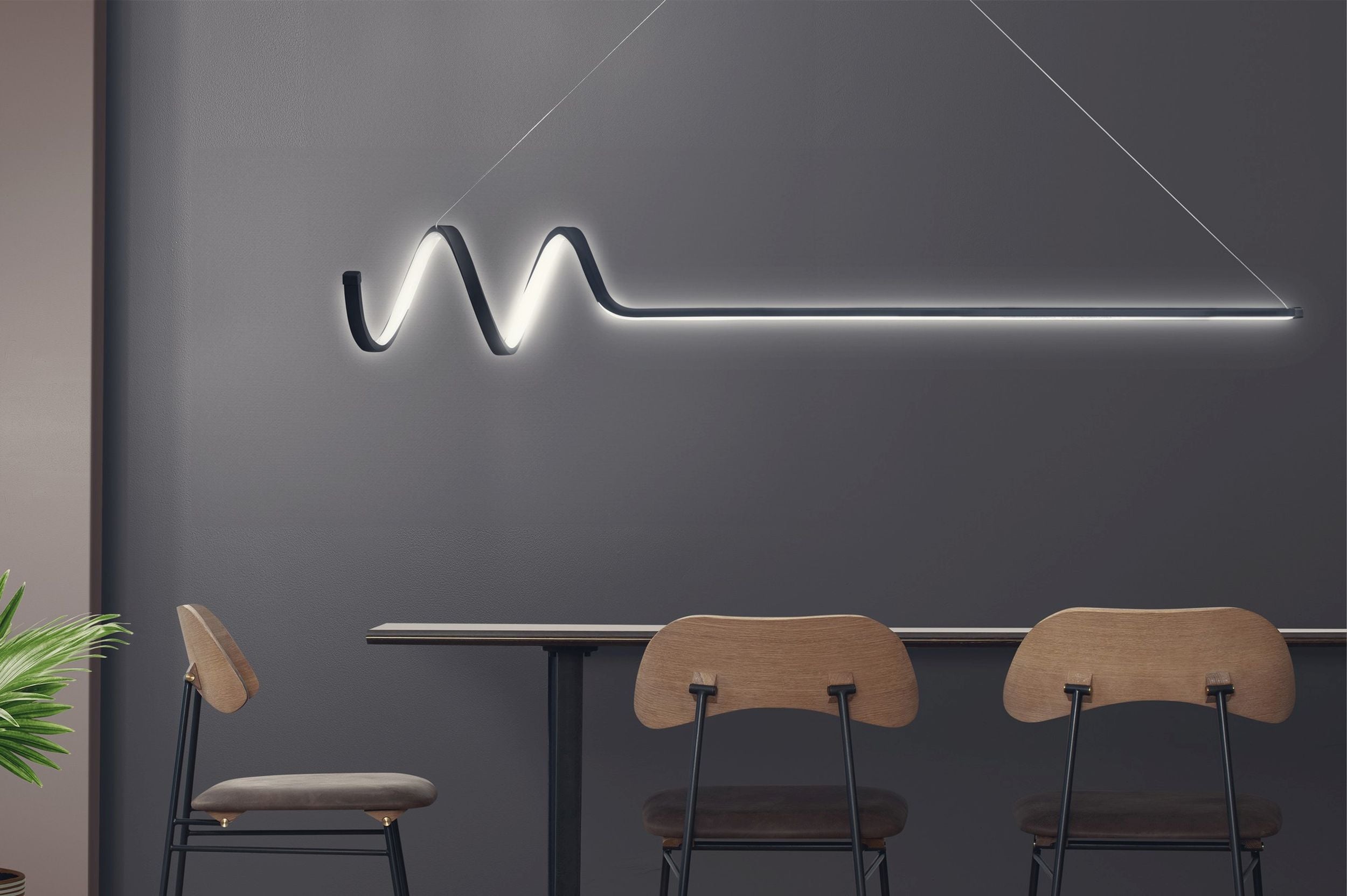 Lampa wisząca LED Herenssi długość 120 cm czarna