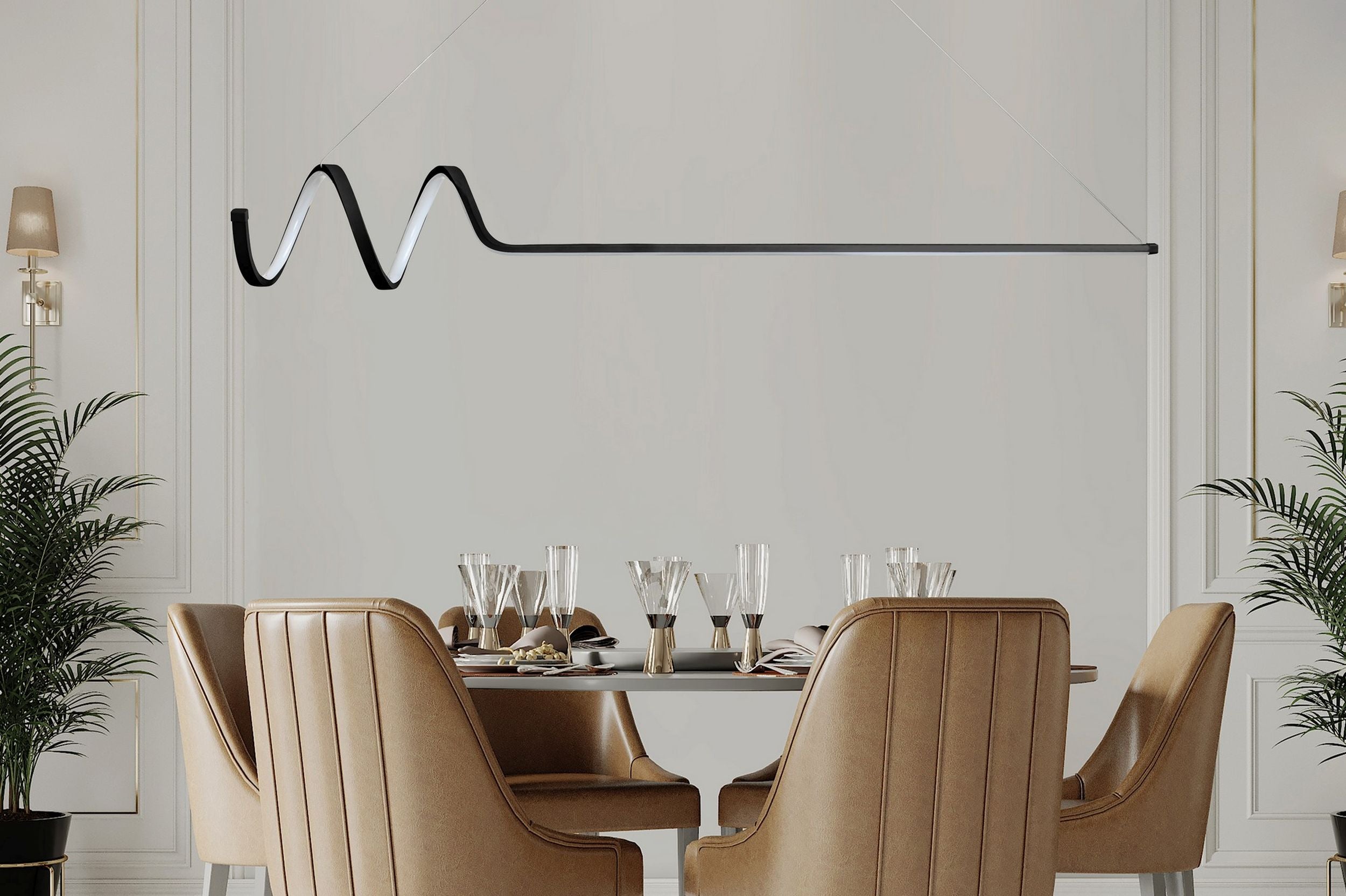 Lampa wisząca LED Herenssi długość 120 cm czarna