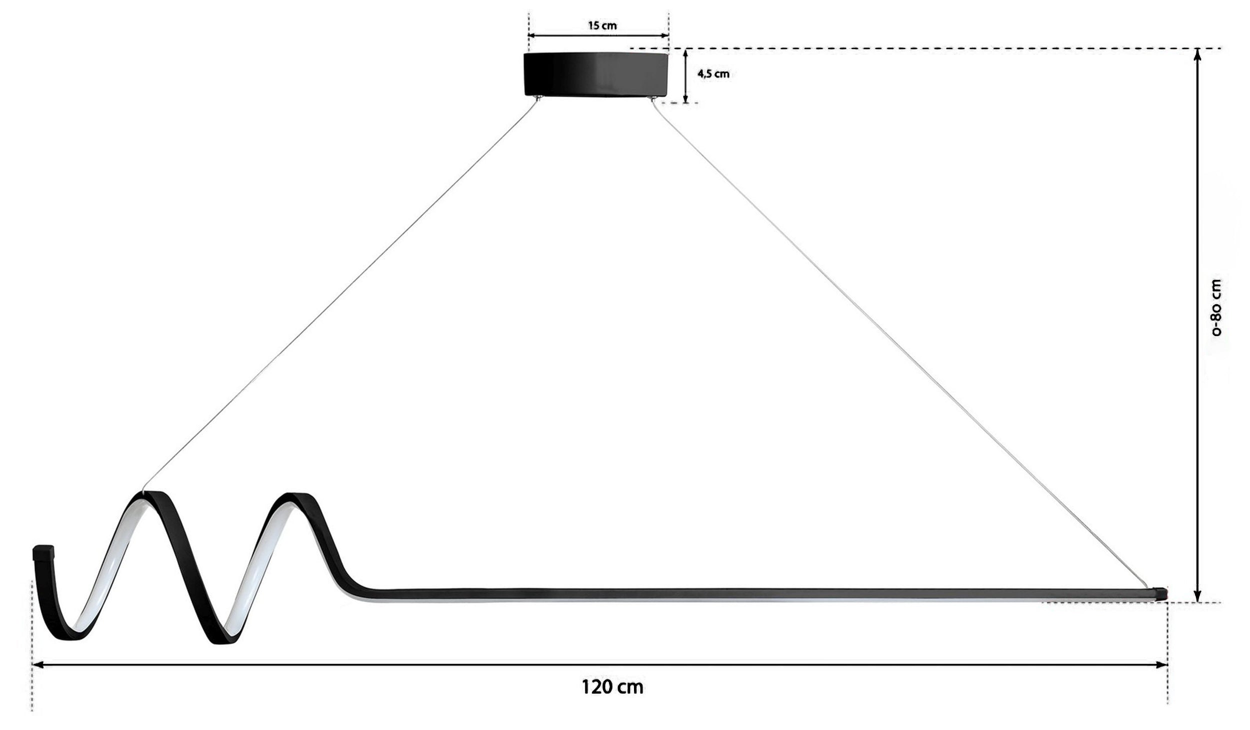 Lampa wisząca LED Herenssi długość 120 cm czarna