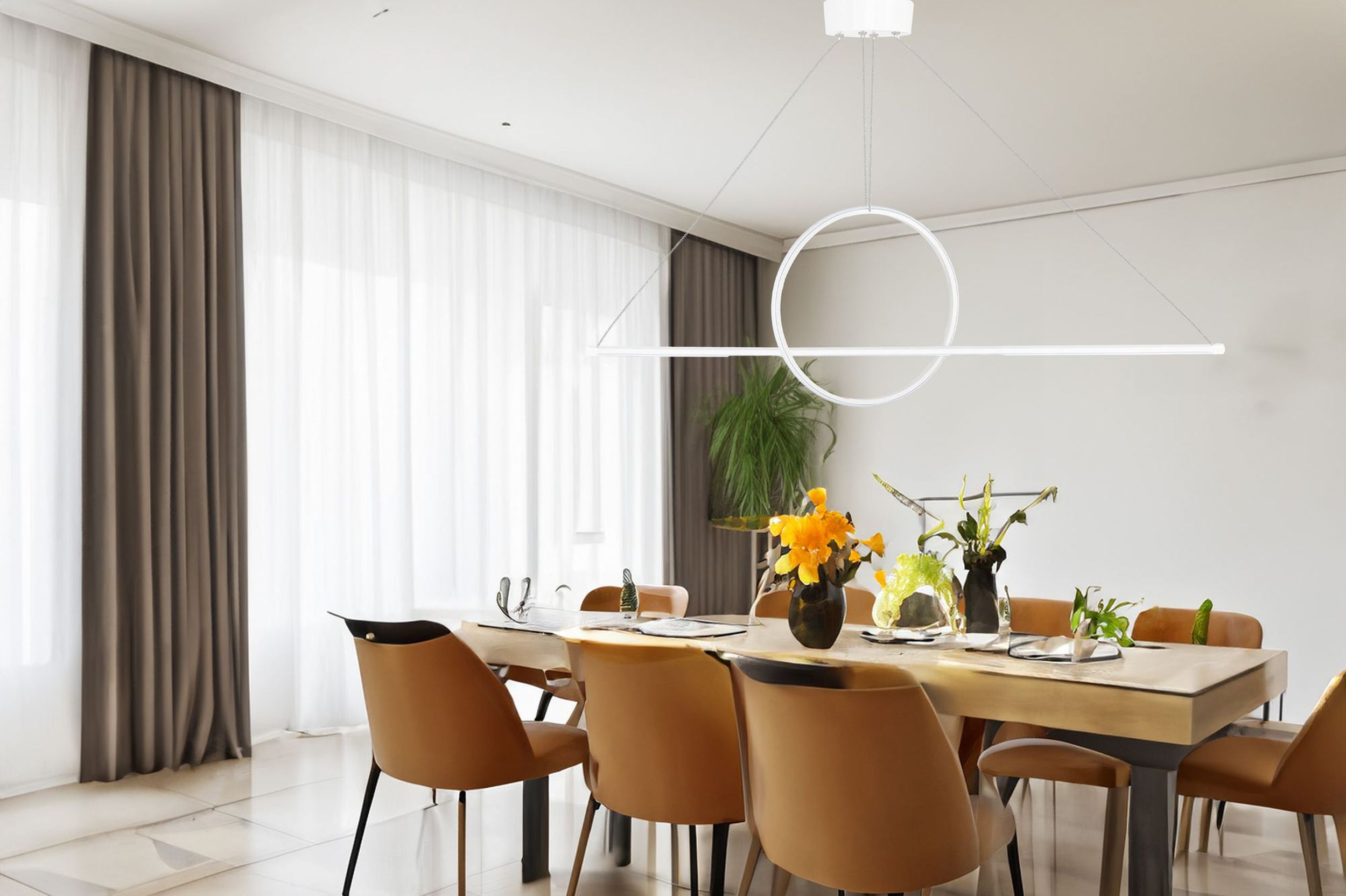 Lampa wisząca Bowal LED biała zimne światło
